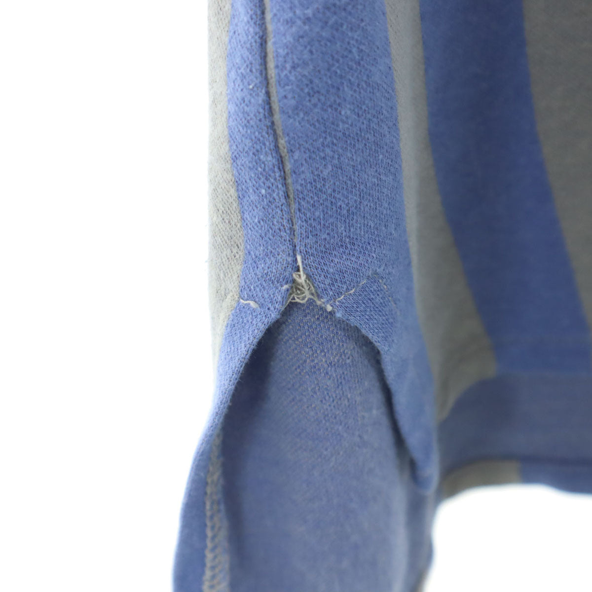 PERRY ELLIS ペリーエリス 90s オールド ストライプ柄 半袖 ポロシャツ M ブルー系 メンズ