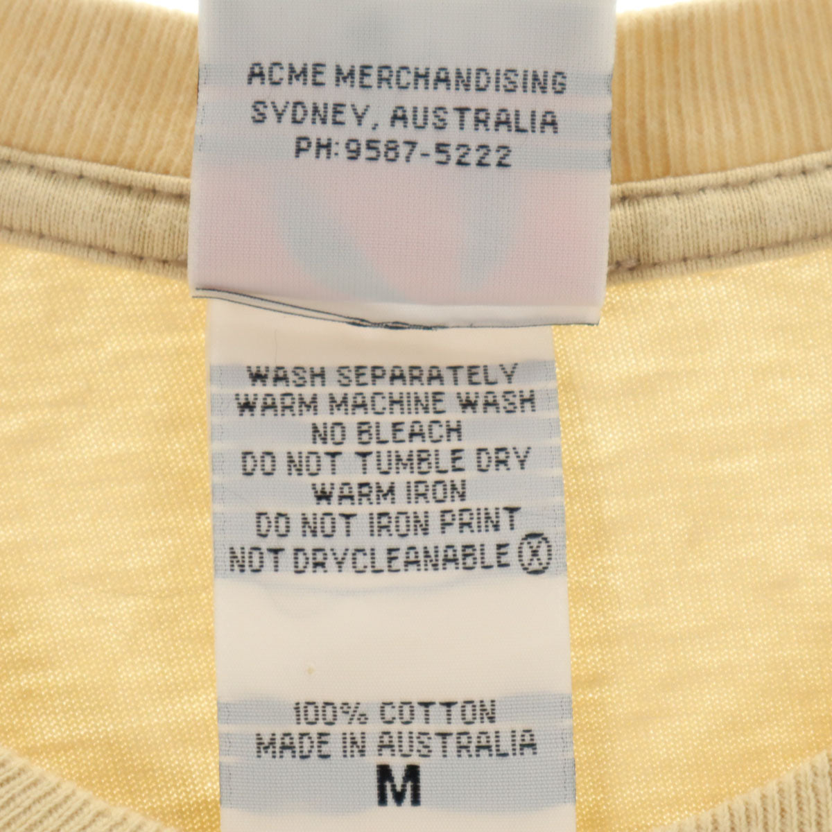 ACME オールド オーストラリア製 ワーナーブラザーズ 半袖 Tシャツ M ベージュ系 シングルステッチ メンズ