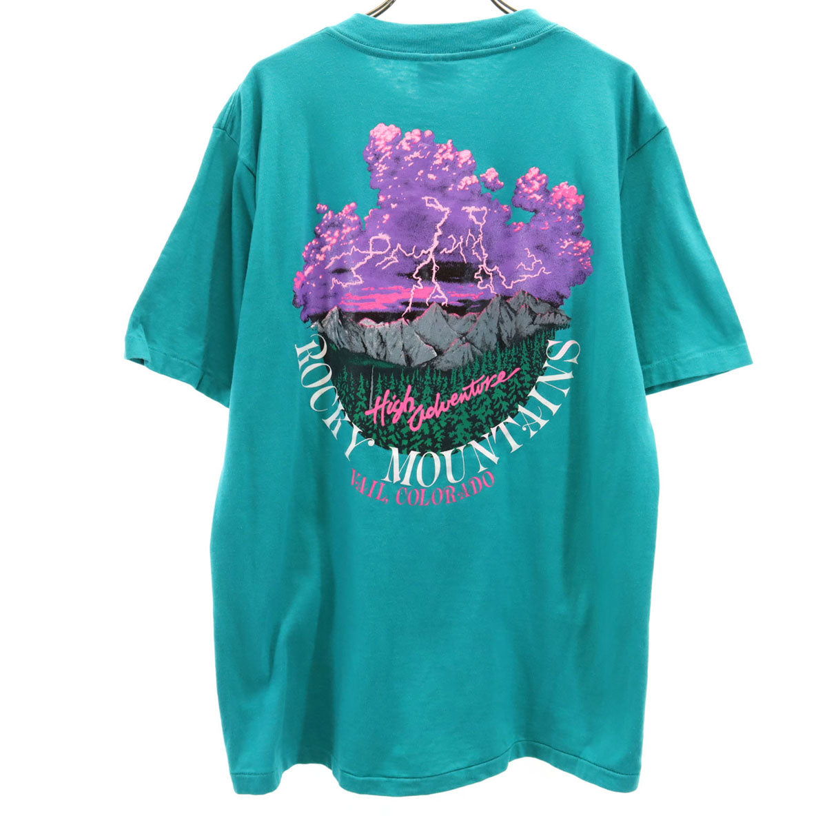 ONEITA オニータ 90s USA製 オールド 半袖 Tシャツ L ターコイズ シングルステッチ メンズ