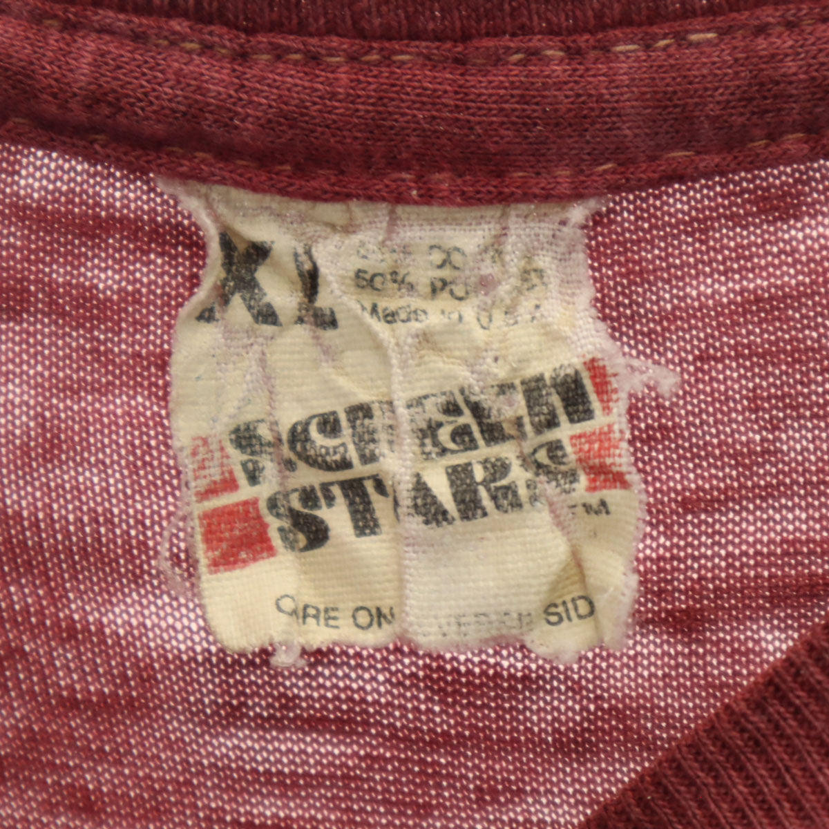 SCREEN STARS スクリーンスターズ 80s 90s USA製 オールド 半袖 Tシャツ XL レッド系 シングルステッチ レディース