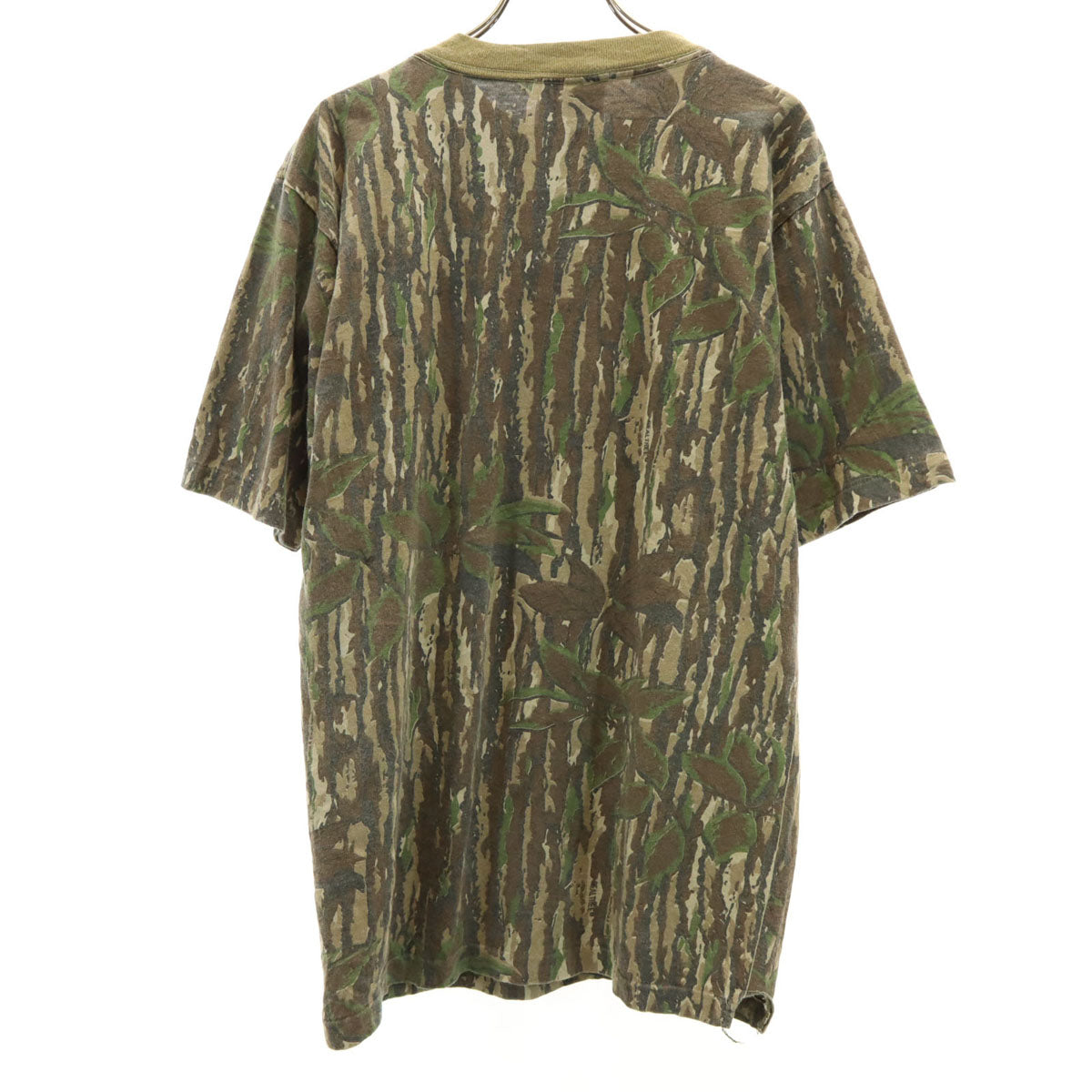 SASQUATCH サスクワッチ 90s USA製 オールド 迷彩柄 半袖 Tシャツ L カーキ ポケT シングルステッチ メンズ