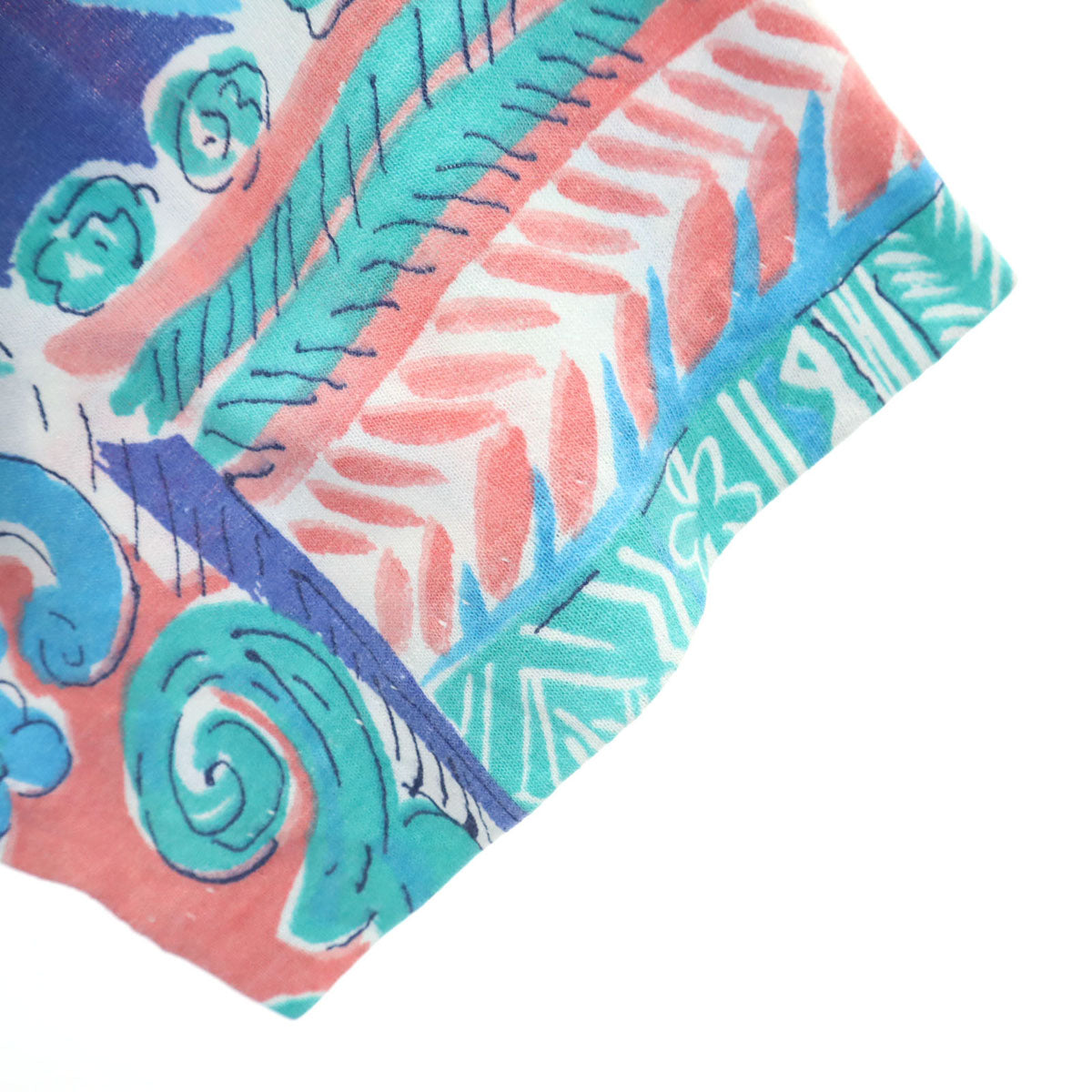 katelyn rose ケイトリンローズ 90s USA製 オールド 総柄 半袖 Tシャツ 1X ブルー系 レディース