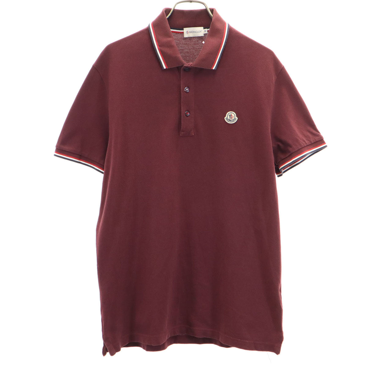 MONCLER モンクレール 半袖 ポロシャツ M ボルドー POLO MANICA メンズ