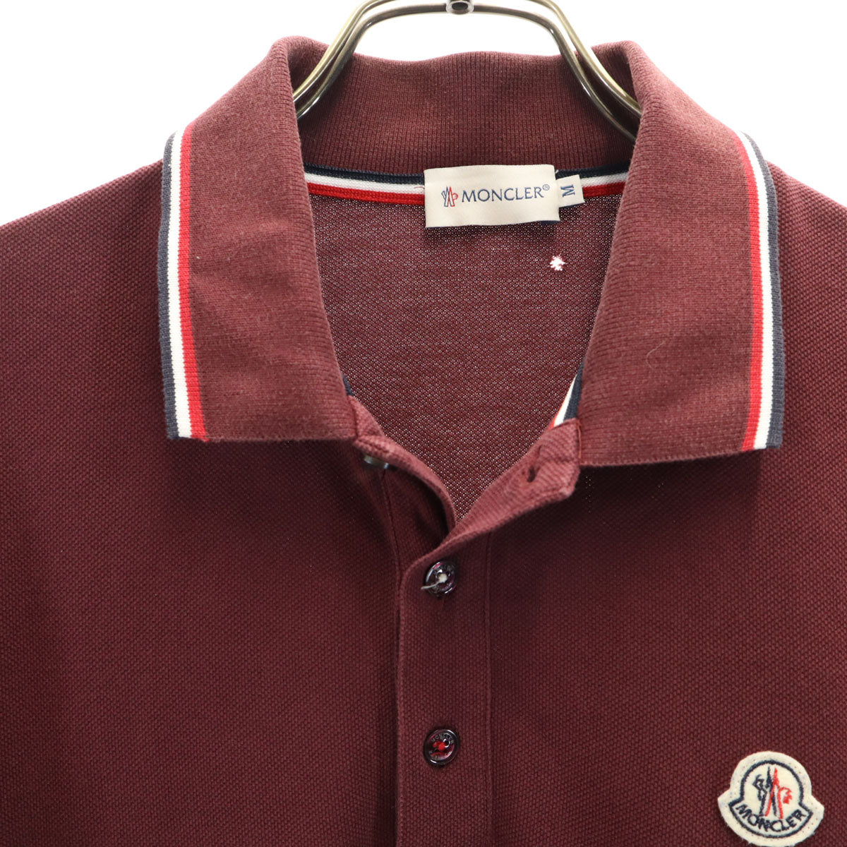 MONCLER モンクレール 半袖 ポロシャツ M ボルドー POLO MANICA メンズ