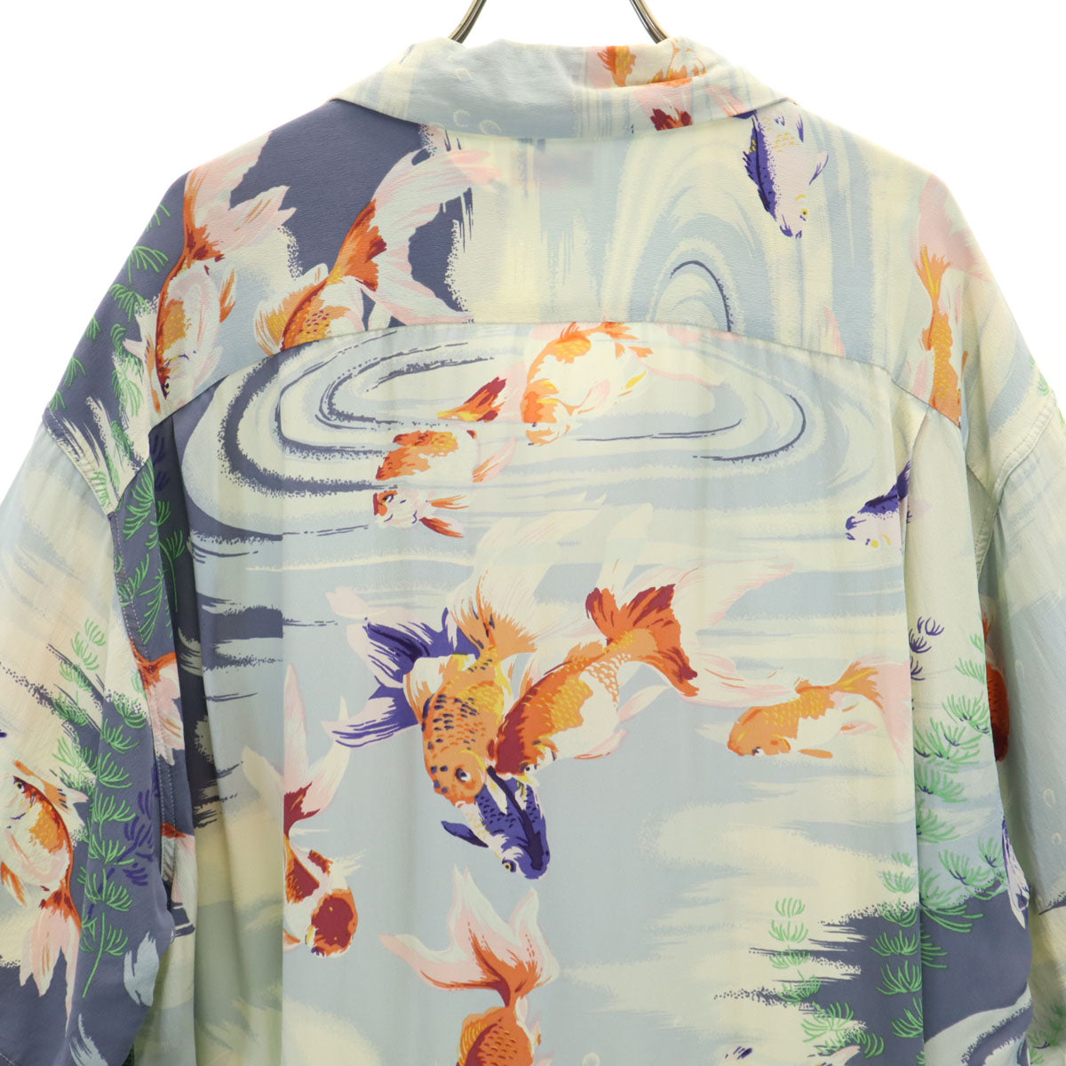 SUN SURF サンサーフ 日本製 GOLD FISH 金魚柄 半袖 アロハシャツ XL 水色 東洋エンタープライズ SS38027 メンズ