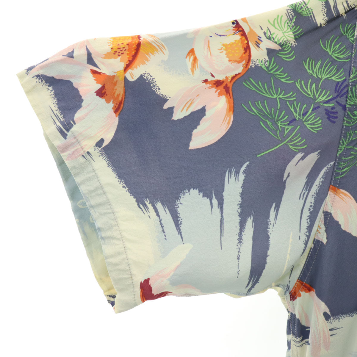 SUN SURF サンサーフ 日本製 GOLD FISH 金魚柄 半袖 アロハシャツ XL 水色 東洋エンタープライズ SS38027 メンズ