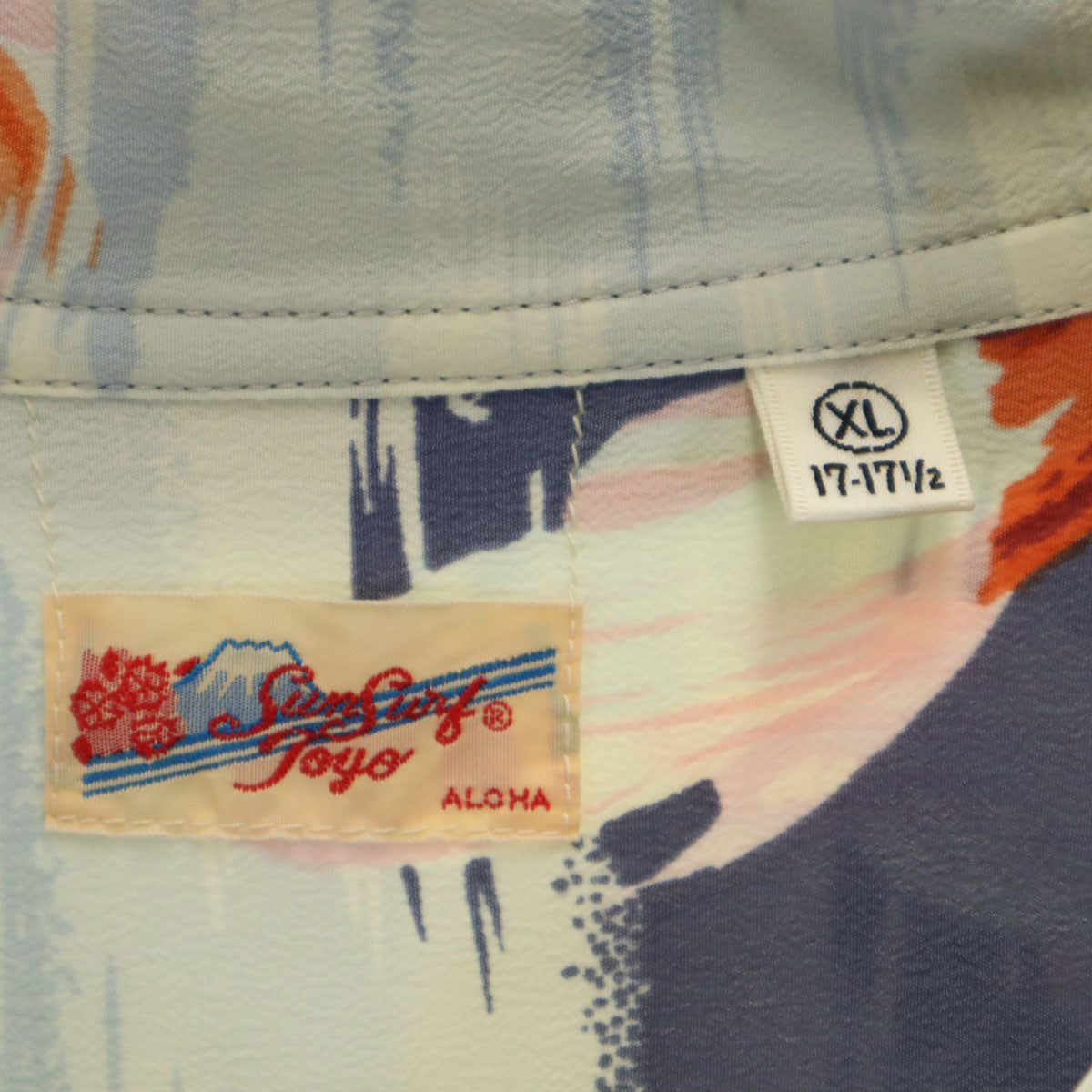 SUN SURF サンサーフ 日本製 GOLD FISH 金魚柄 半袖 アロハシャツ XL 水色 東洋エンタープライズ SS38027 メンズ