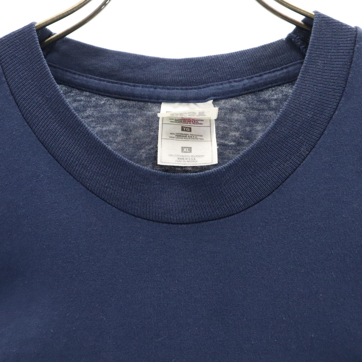 FRUIT OF THE LOOM BEST フルーツオブザルーム ベスト 90s USA製 オールド 半袖 Tシャツ XL ネイビー シングルステッチ ポケT メンズ