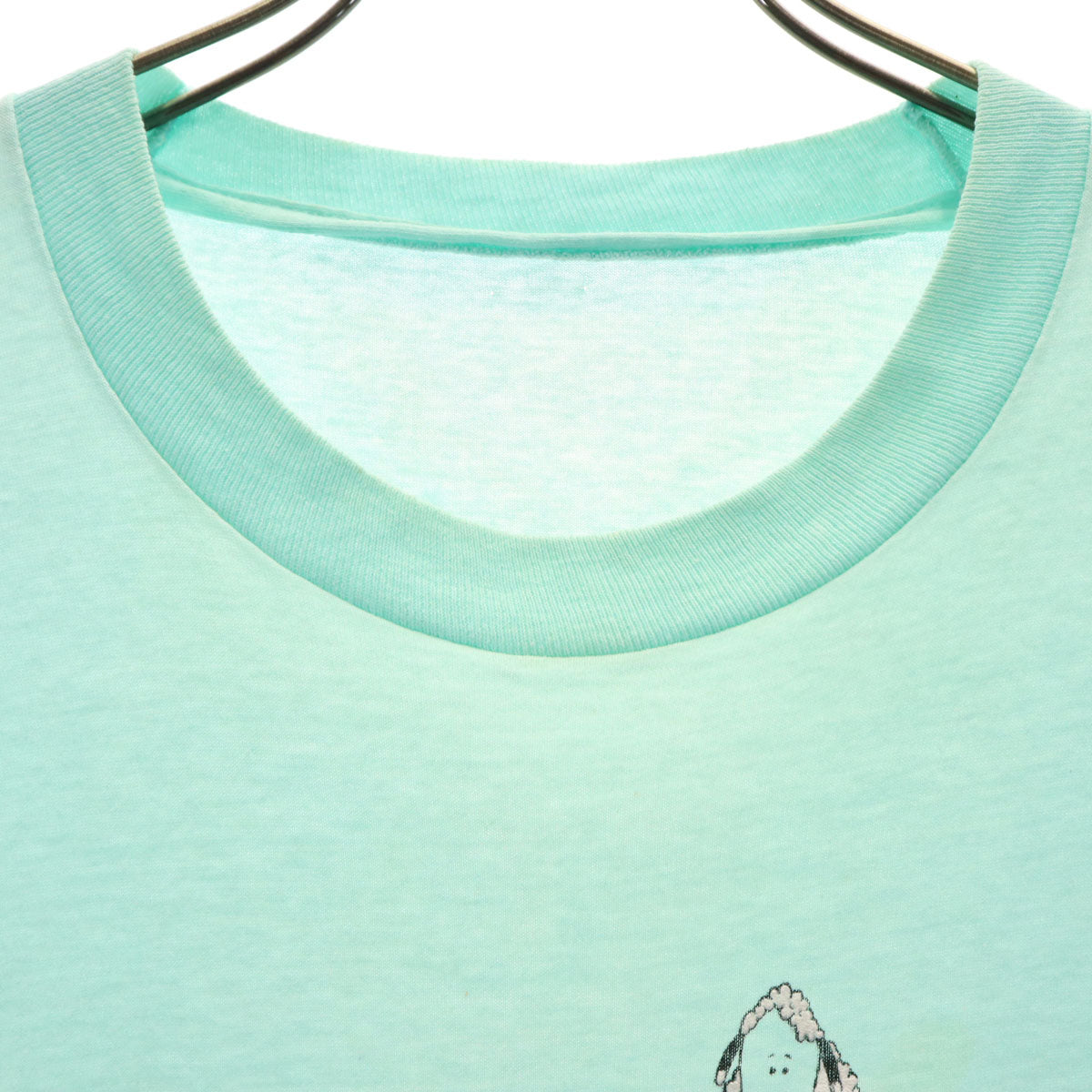 90s オールド 羊 プリント 半袖 Tシャツ ミントブルー シングルステッチ レディース