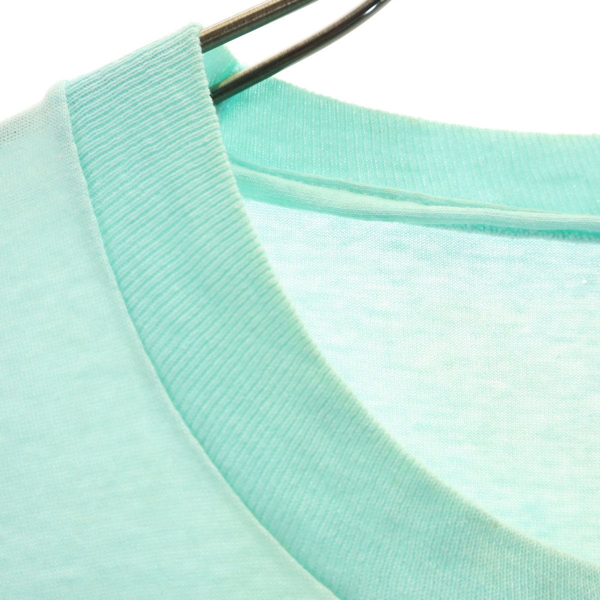 90s オールド 羊 プリント 半袖 Tシャツ ミントブルー シングルステッチ レディース