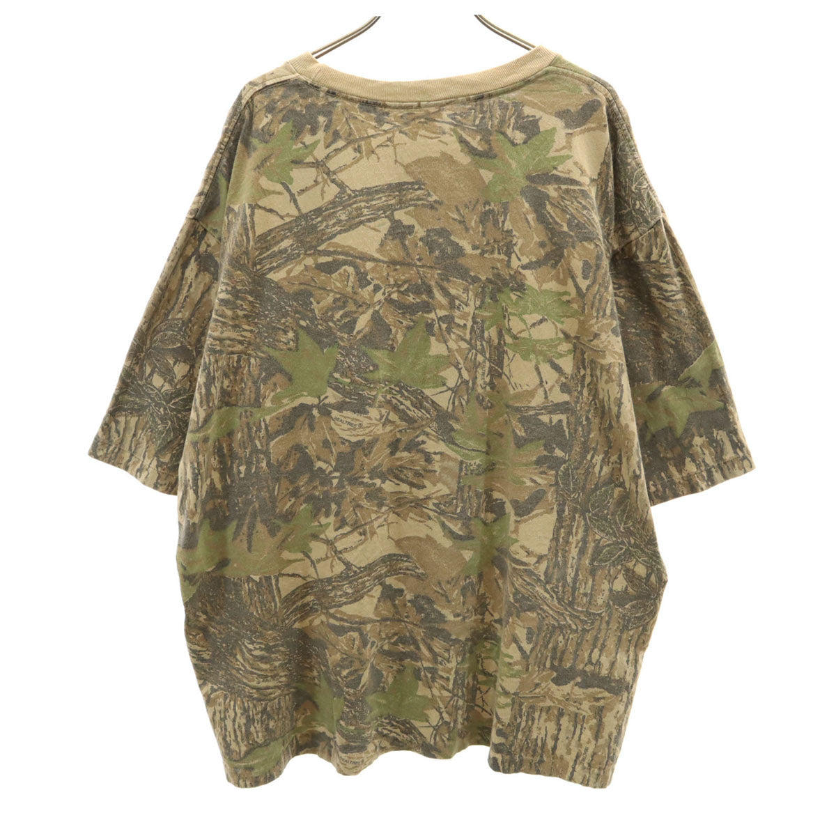 Duxbak ダックスバック 90s USA製 オールド 総柄 半袖 Tシャツ XL ベージュ系 シングルステッチ ポケT メンズ