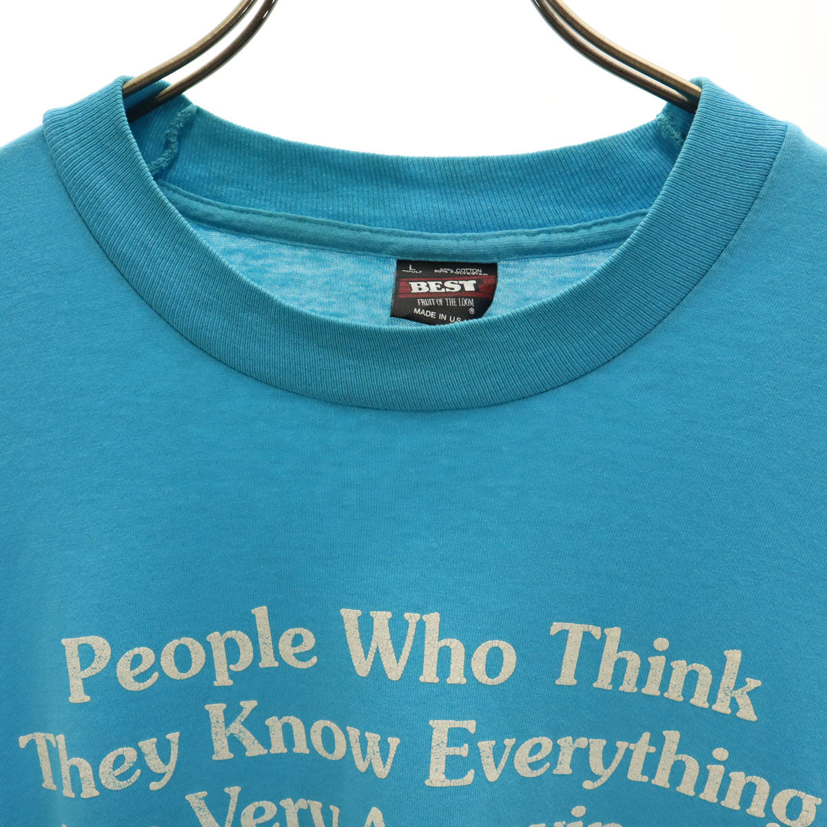 FRUIT OF THE LOOM フルーツオブザルーム 90s USA製 オールド 半袖 Tシャツ L ブルー系 BEST シングルステッチ メンズ