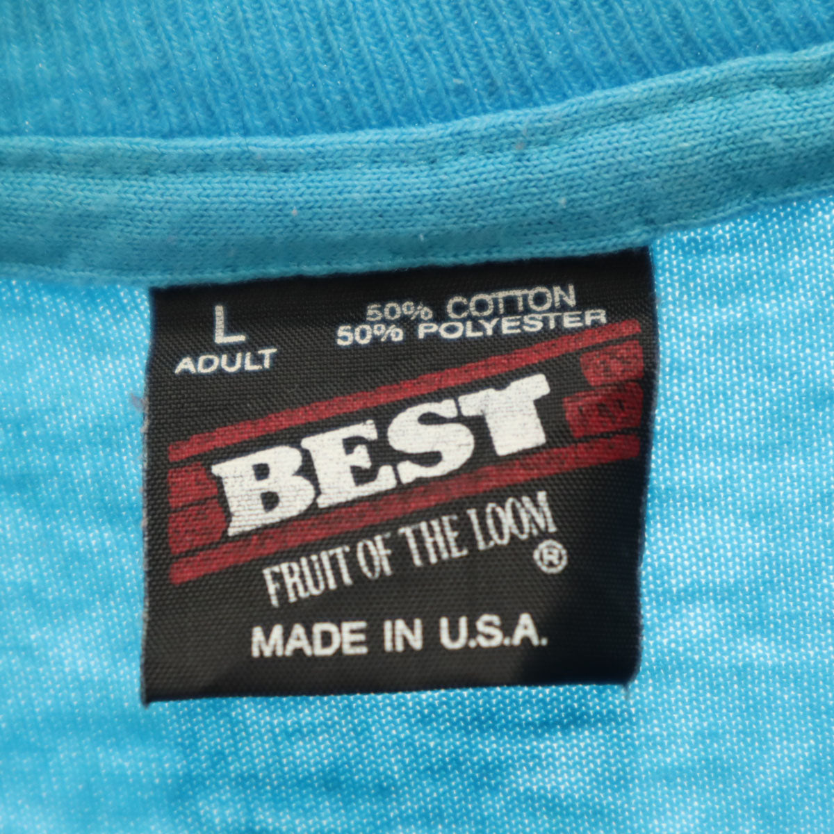 FRUIT OF THE LOOM フルーツオブザルーム 90s USA製 オールド 半袖 Tシャツ L ブルー系 BEST シングルステッチ メンズ