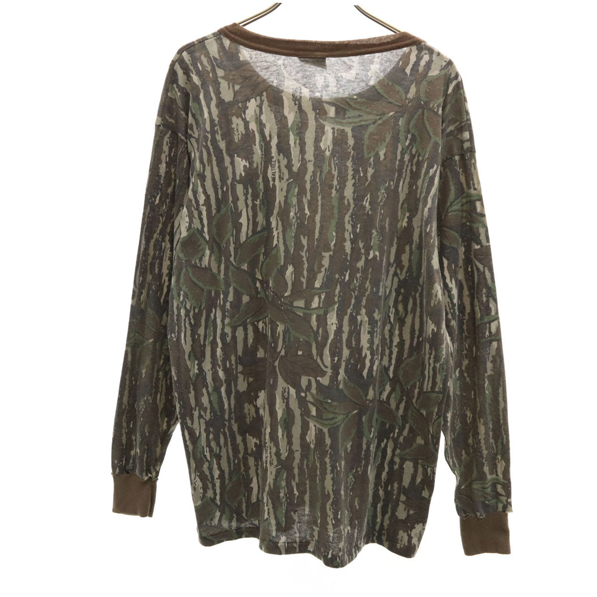 SPARTAN 90s USA製 オールド 長袖 Tシャツ XL カーキ系 メンズ