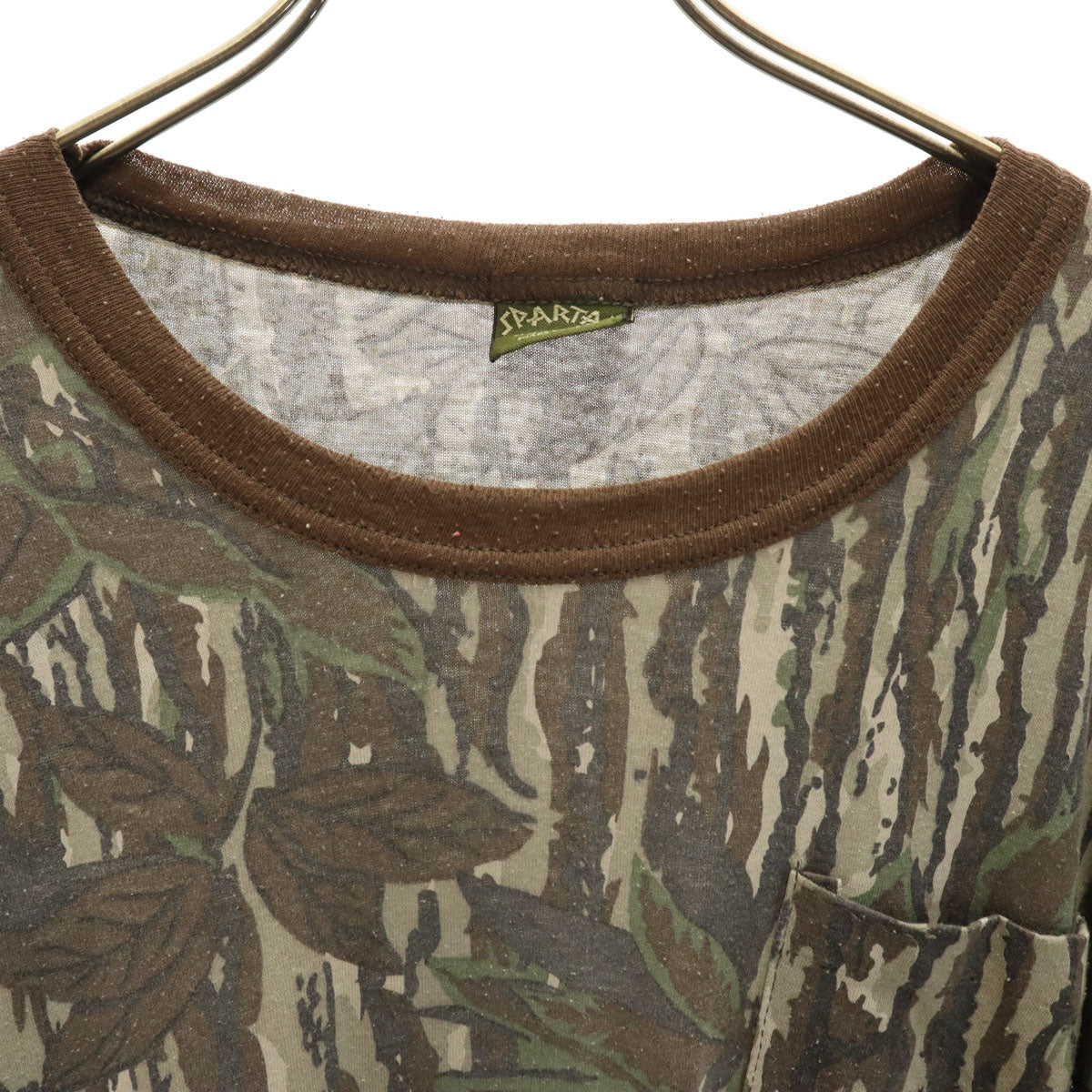 SPARTAN 90s USA製 オールド 長袖 Tシャツ XL カーキ系 メンズ