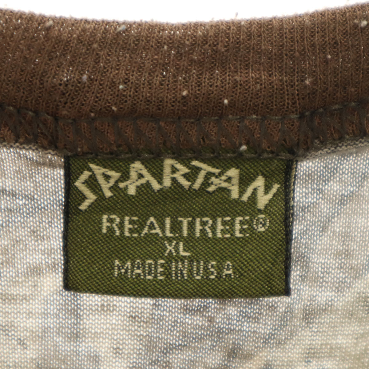 SPARTAN 90s USA製 オールド 長袖 Tシャツ XL カーキ系 メンズ