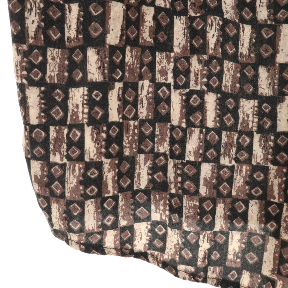 90s 00s オールド 総柄 半袖 シャツ ブラウン メンズ