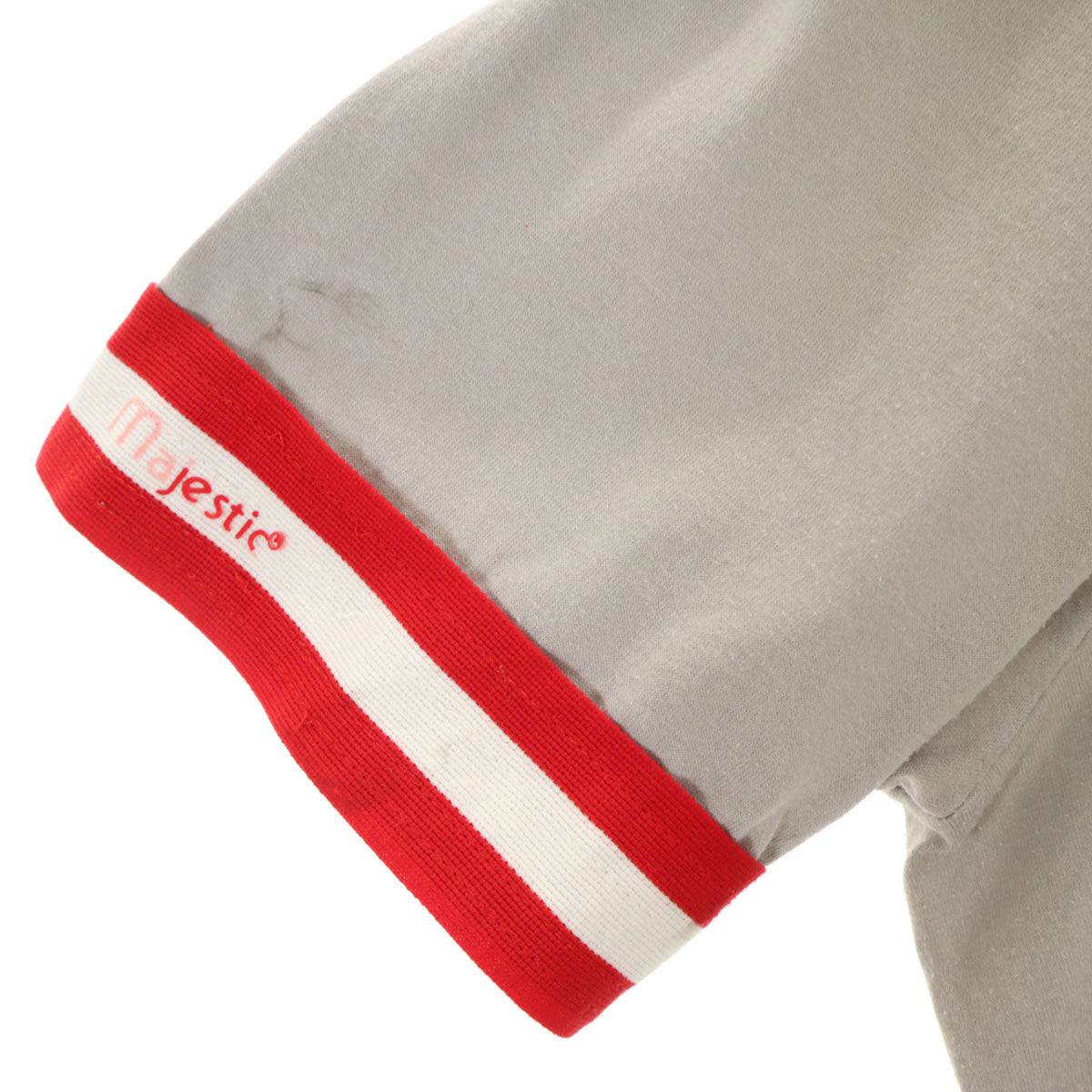 Majestic ATHLETIC マジェスティックアスレティック 90s USA製 オールド 半袖 Vネック ゲーム シャツ XL グレー メンズ