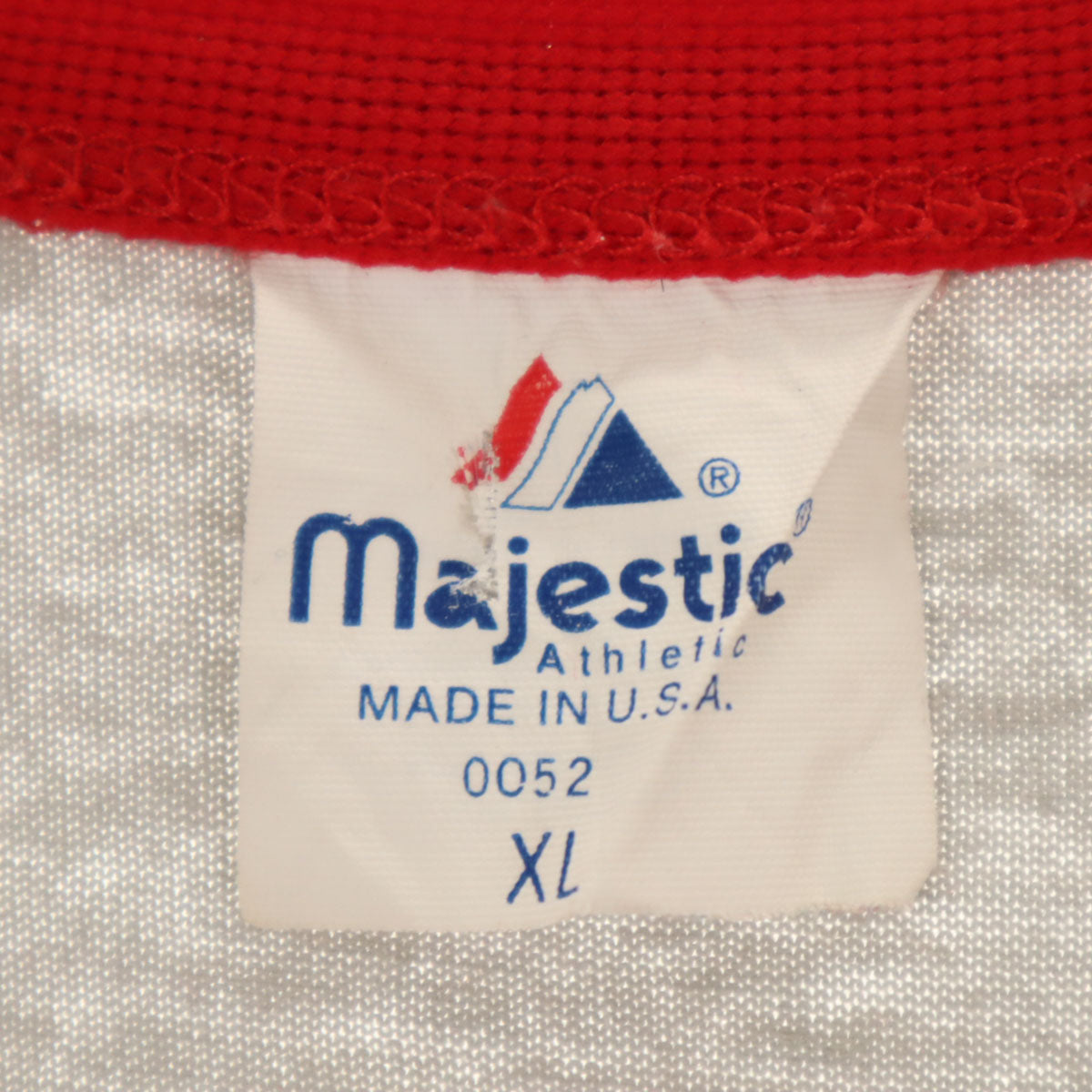 Majestic ATHLETIC マジェスティックアスレティック 90s USA製 オールド 半袖 Vネック ゲーム シャツ XL グレー メンズ