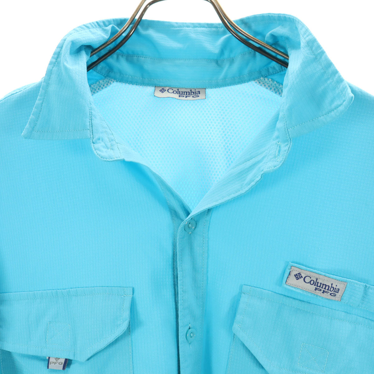 Columbia PFG コロンビアピーエフジー 半袖 フィッシング シャツ ブルー系 アウトドア メンズ