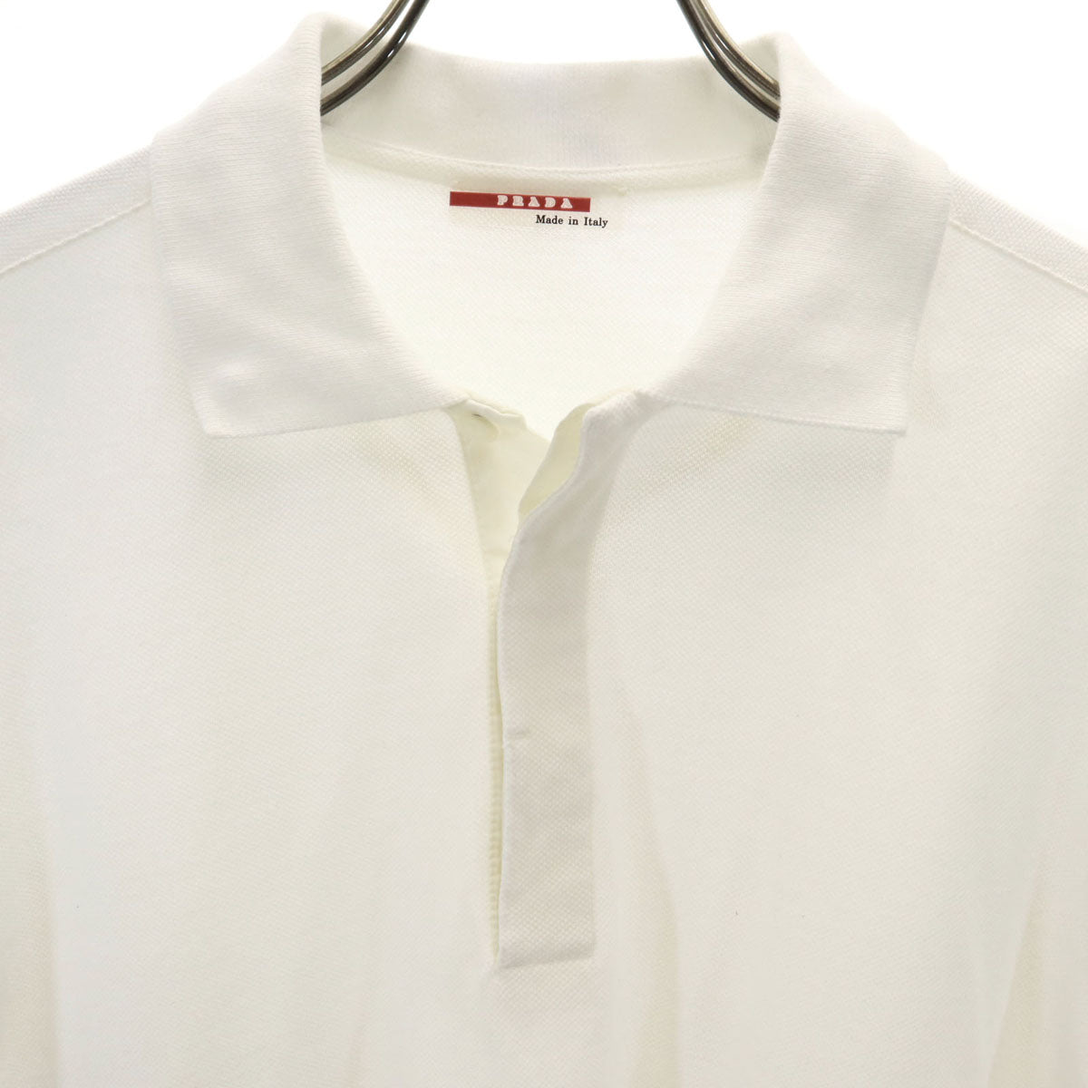 PRADA プラダ 半袖 ポロシャツ S ホワイト メンズ