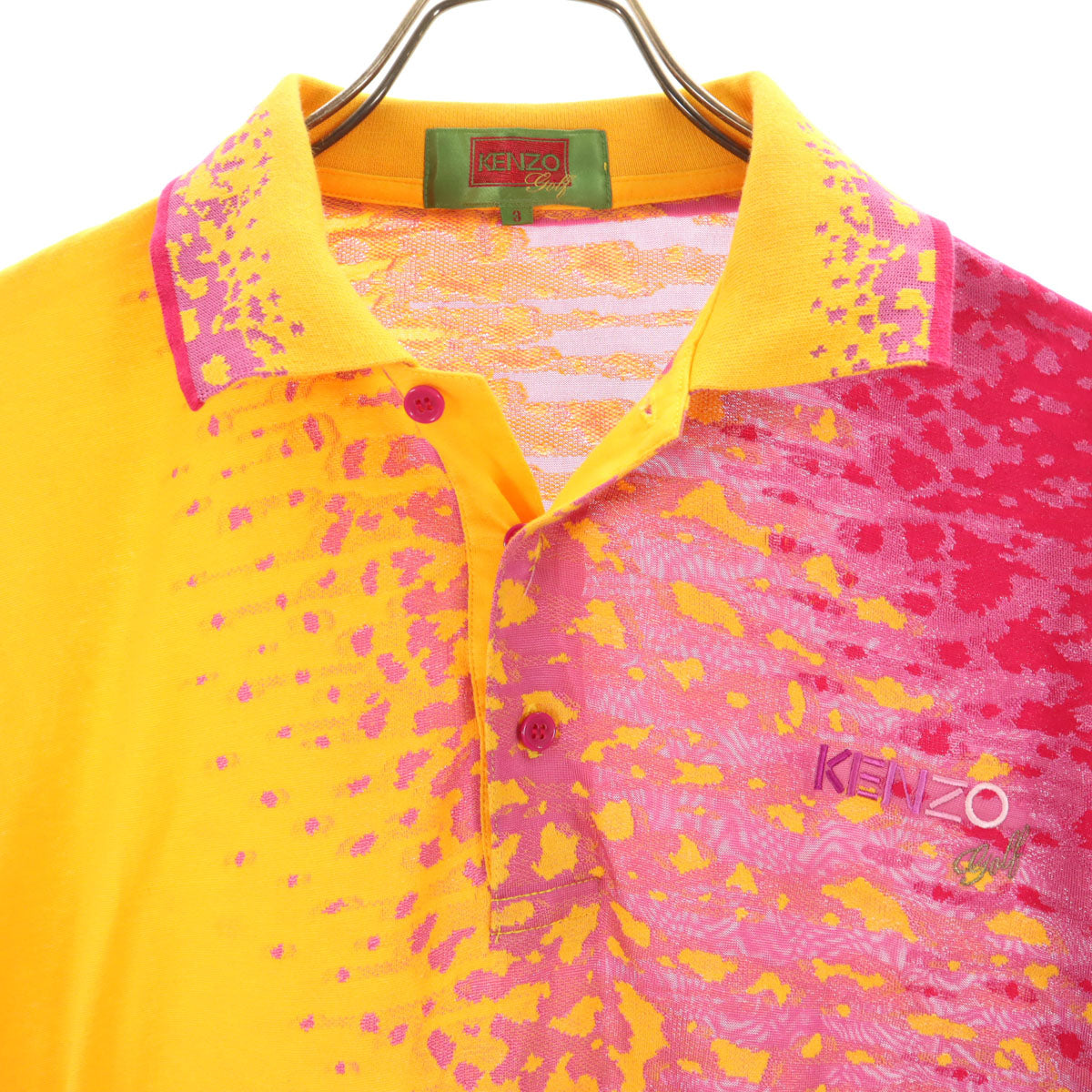 KENZO GOLF ケンゾーゴルフ 90s 日本製 オールド 半袖 ポロシャツ 3 オレンジ系 メンズ