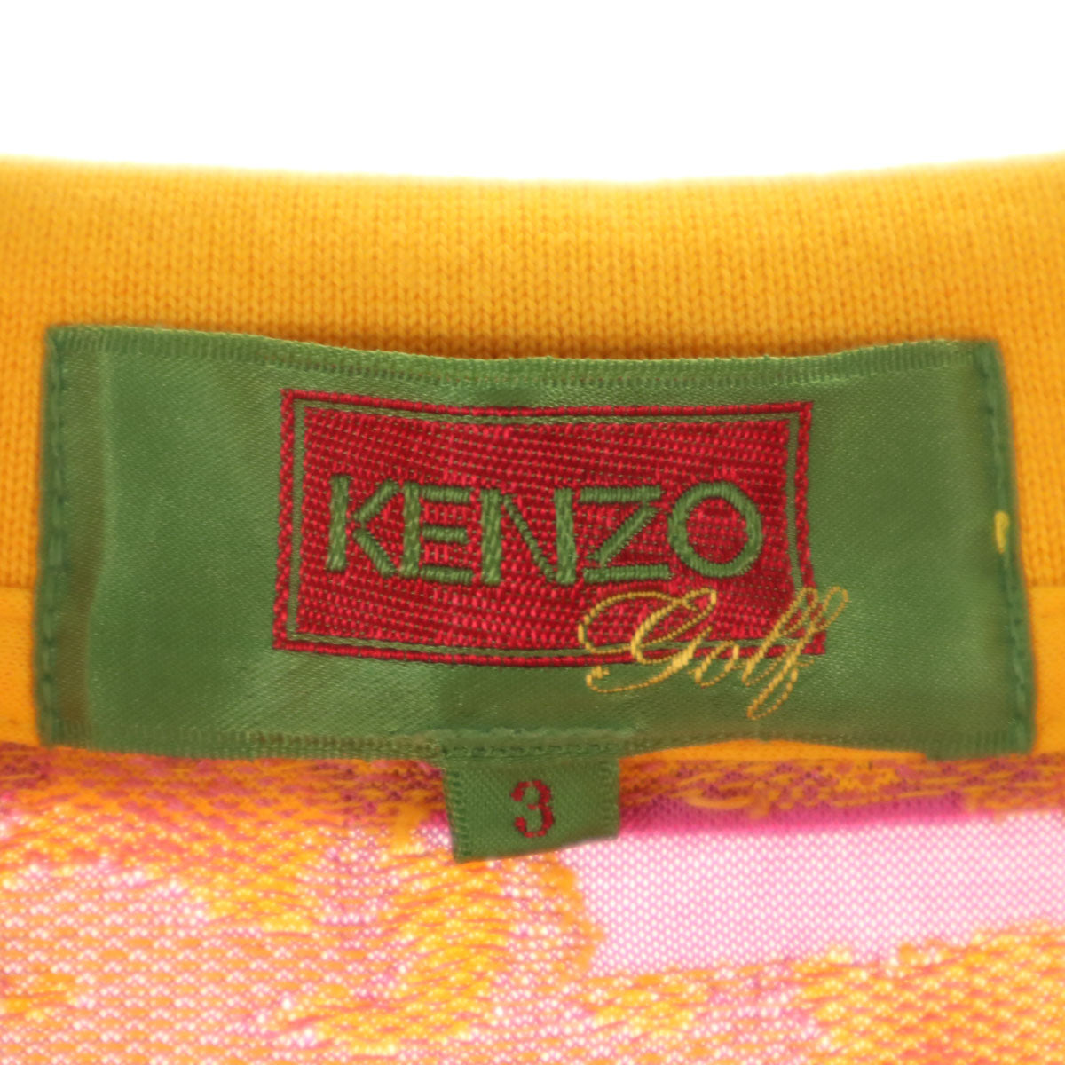 KENZO GOLF ケンゾーゴルフ 90s 日本製 オールド 半袖 ポロシャツ 3 オレンジ系 メンズ