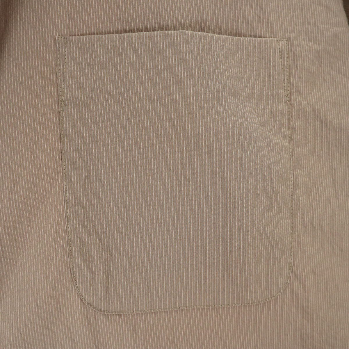 COLUMN コラム 日本製 ストライプ柄 長袖 シャツ M ブラウン系 ストレッチ メンズ