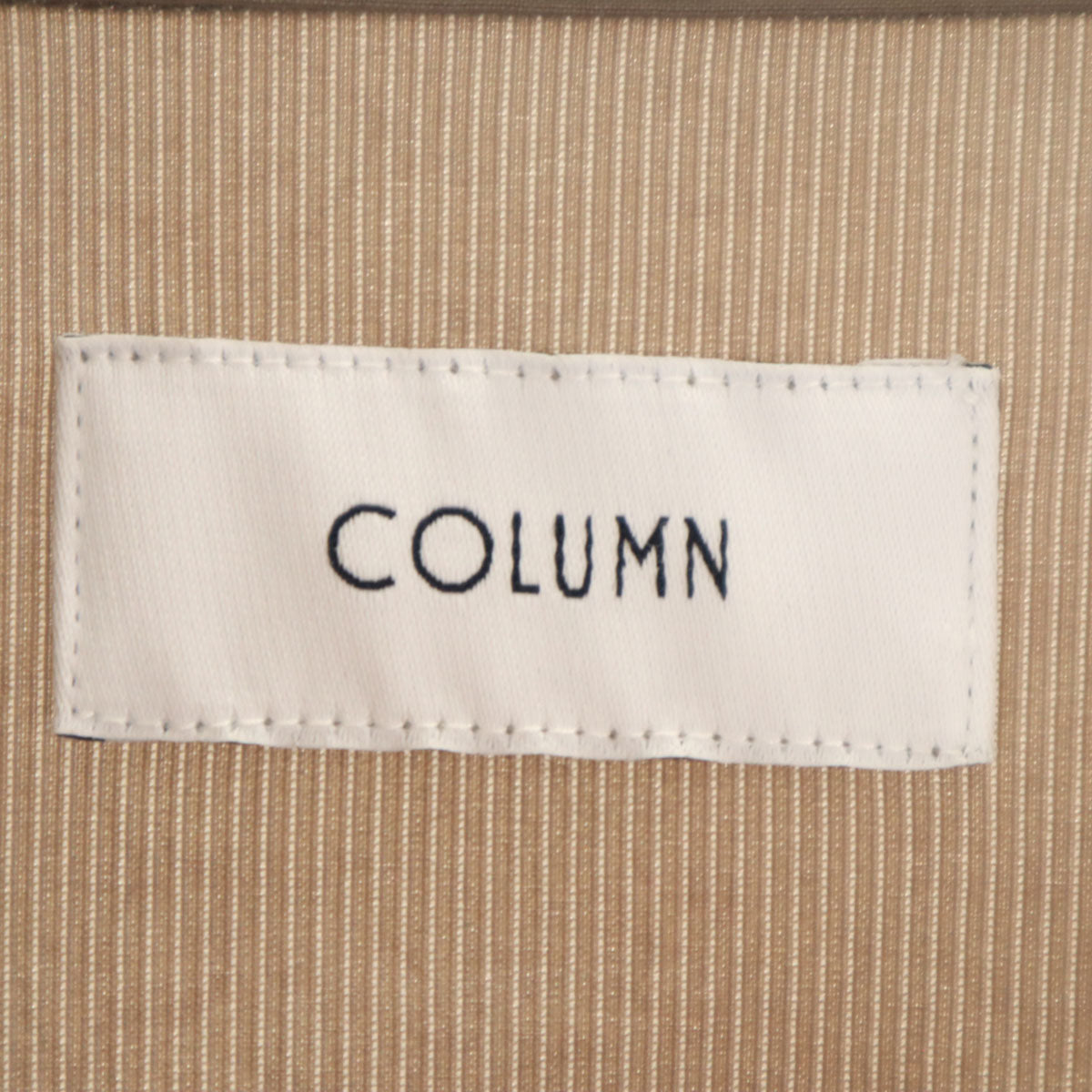 COLUMN コラム 日本製 ストライプ柄 長袖 シャツ M ブラウン系 ストレッチ メンズ