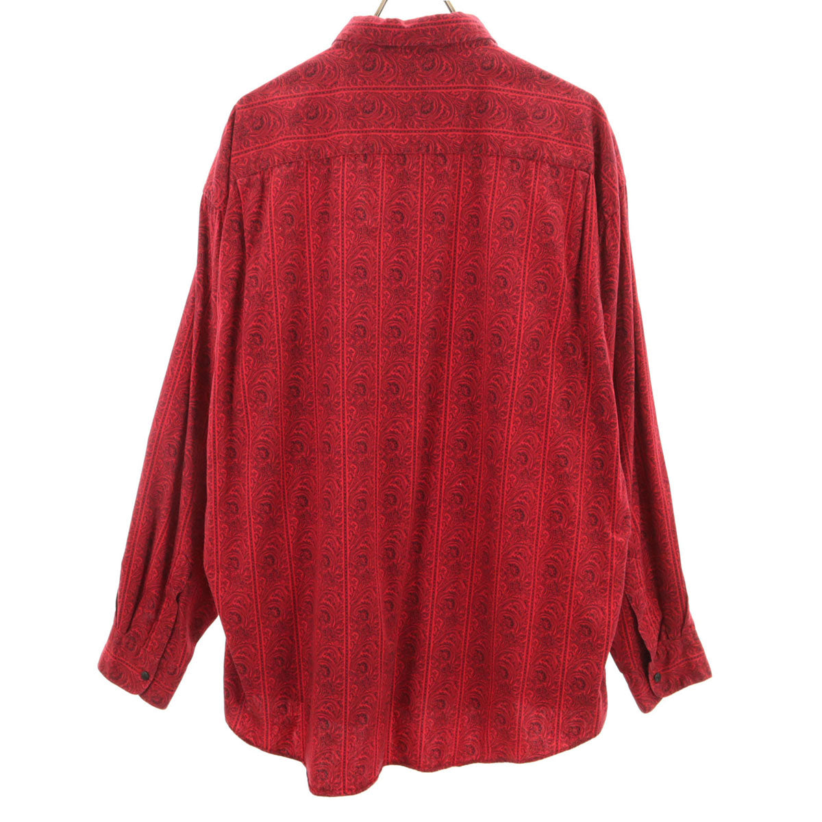 GAP ギャップ 90s オールド ペイズリー柄 長袖 ボタンダウンシャツ XL レッド メンズ