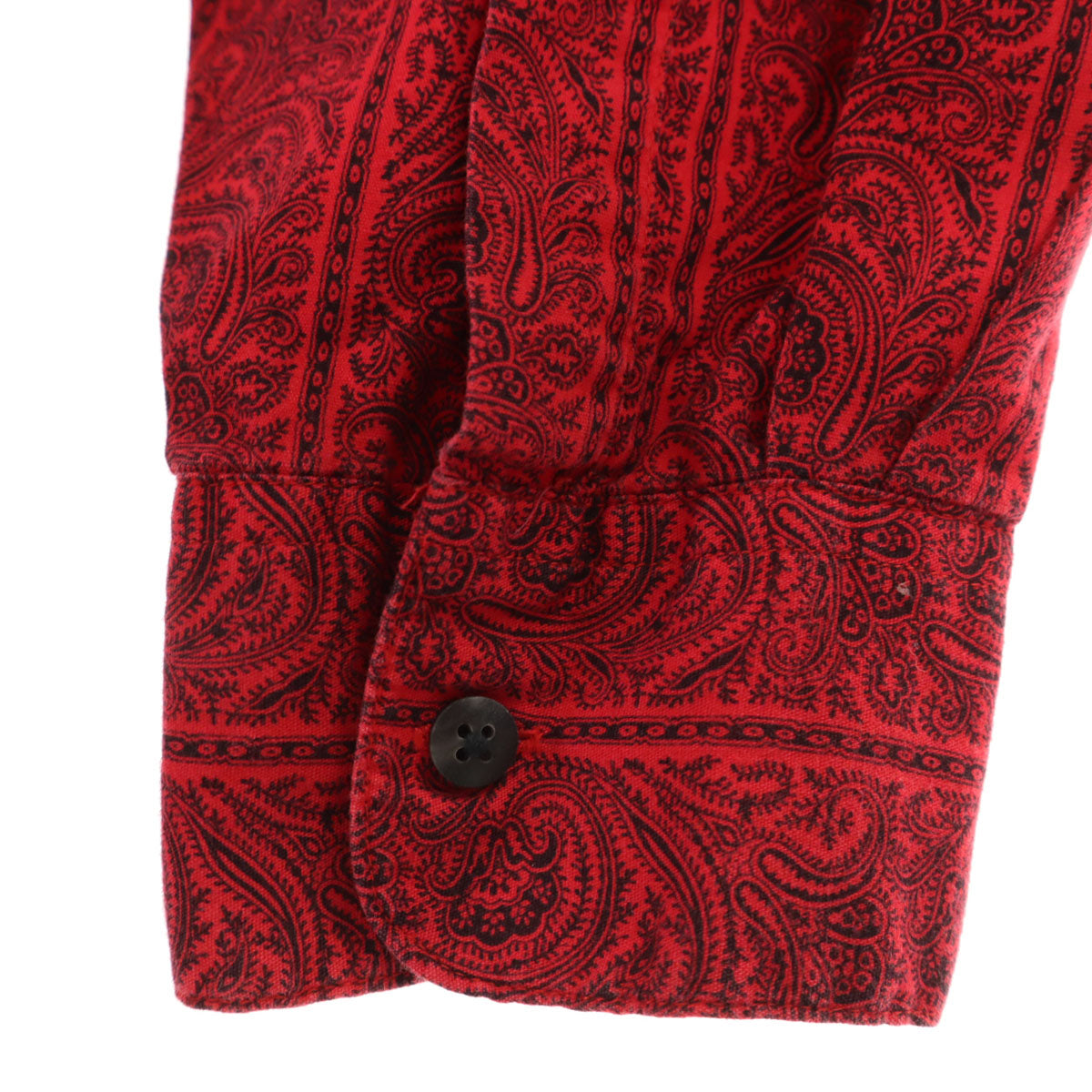 GAP ギャップ 90s オールド ペイズリー柄 長袖 ボタンダウンシャツ XL レッド メンズ