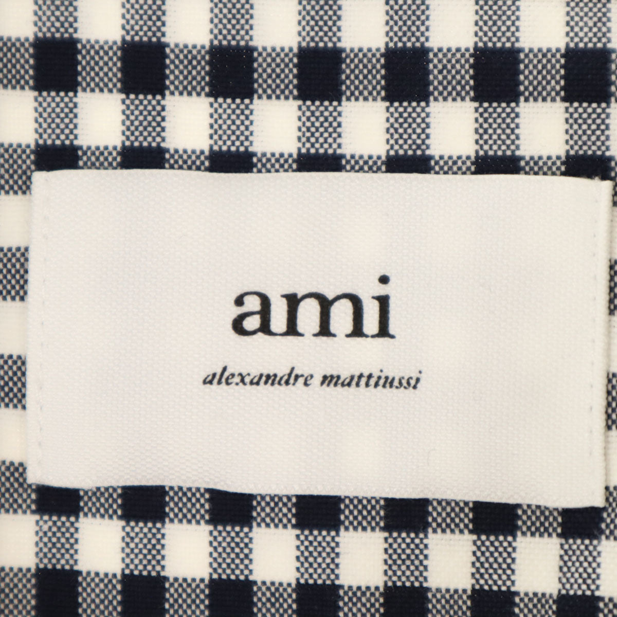 ami アミ ギンガムチェック柄 長袖 ボタンダウンシャツ 42 ホワイト メンズ