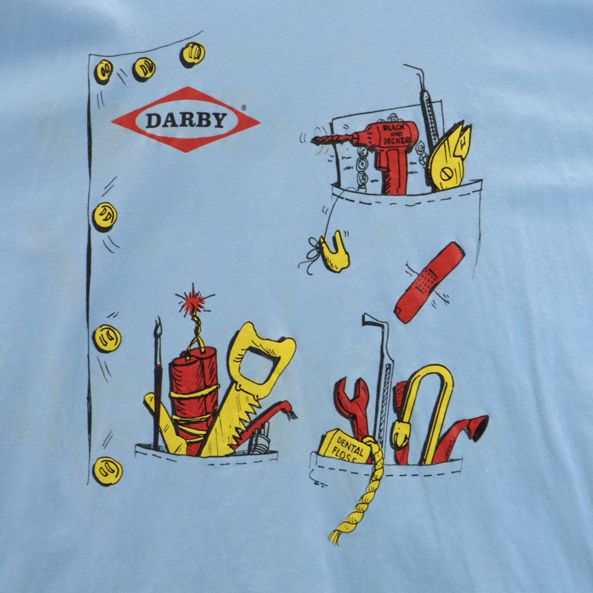 Hanes ヘインズ 90s USA製 オールド Darby Dental Supply 半袖 Tシャツ XL 水色 BEEFY-T シングルステッチ 企業モノ メンズ