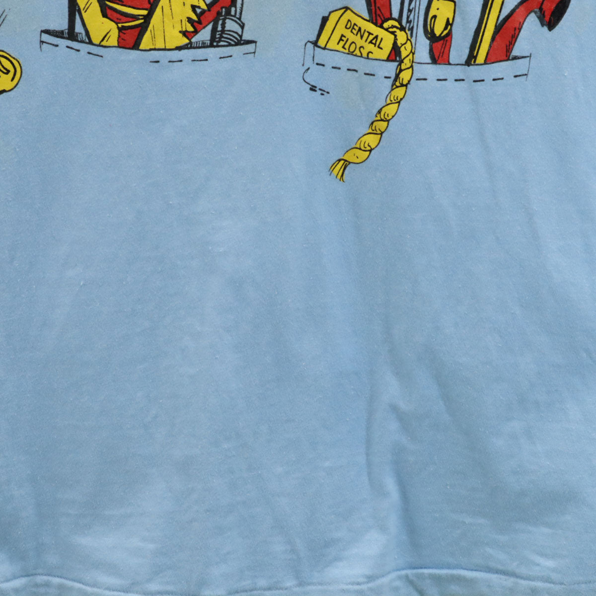 Hanes ヘインズ 90s USA製 オールド Darby Dental Supply 半袖 Tシャツ XL 水色 BEEFY-T シングルステッチ 企業モノ メンズ