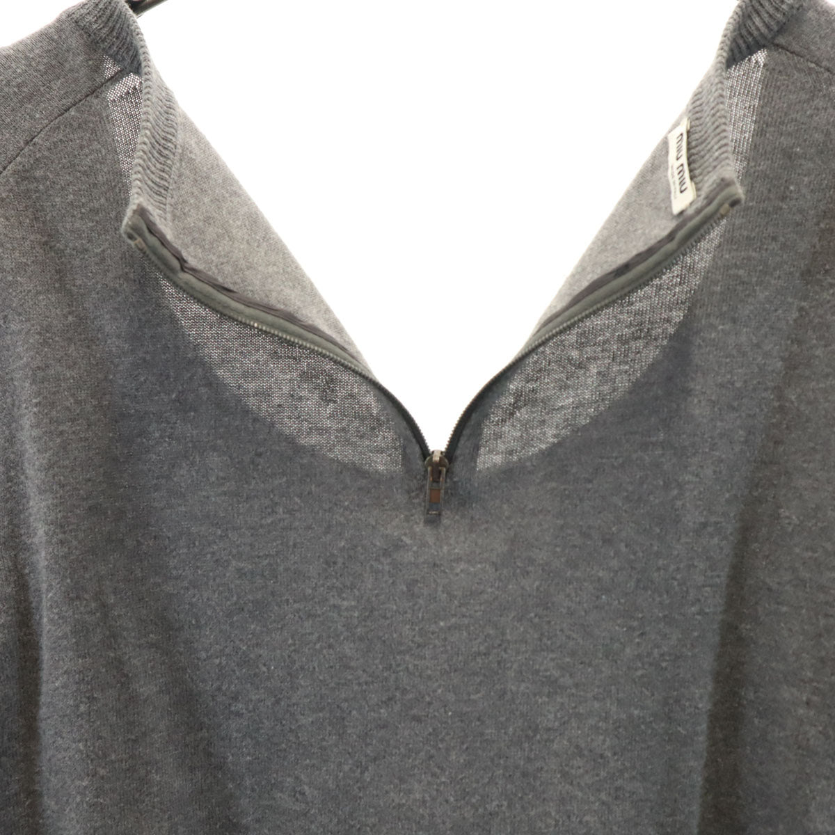 MIUMIU ミュウミュウ イタリア製 長袖 ニット 42 チャコールグレー セーター レディース