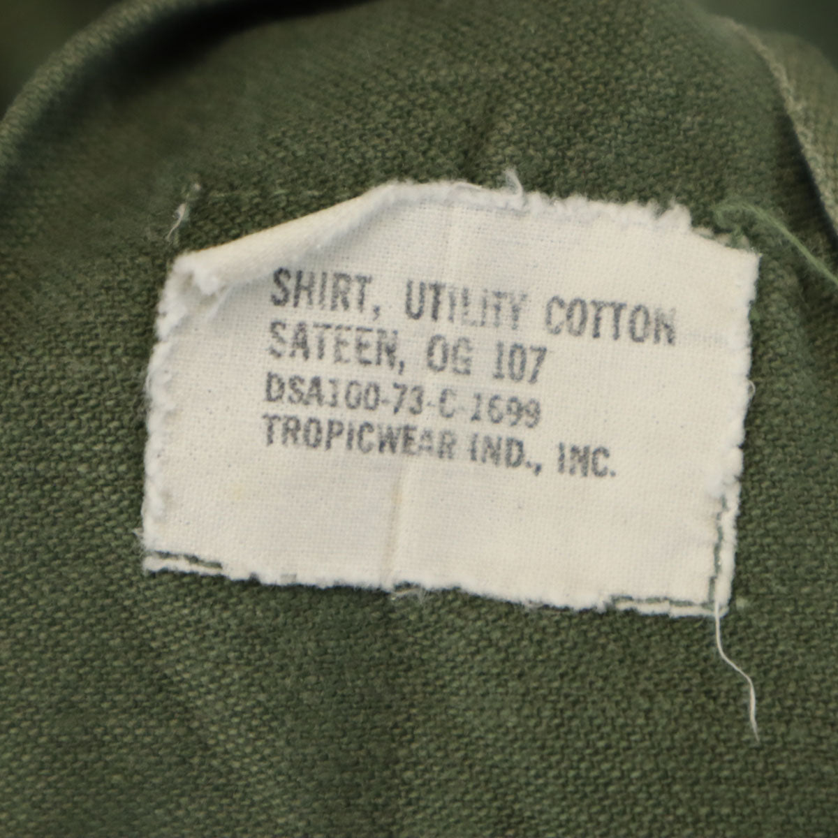 US ARMY アメリカ軍 70s DSA ヴィンテージ ユーティリティ 長袖 ミリタリーシャツ 15 1/2 33 カーキ メンズ