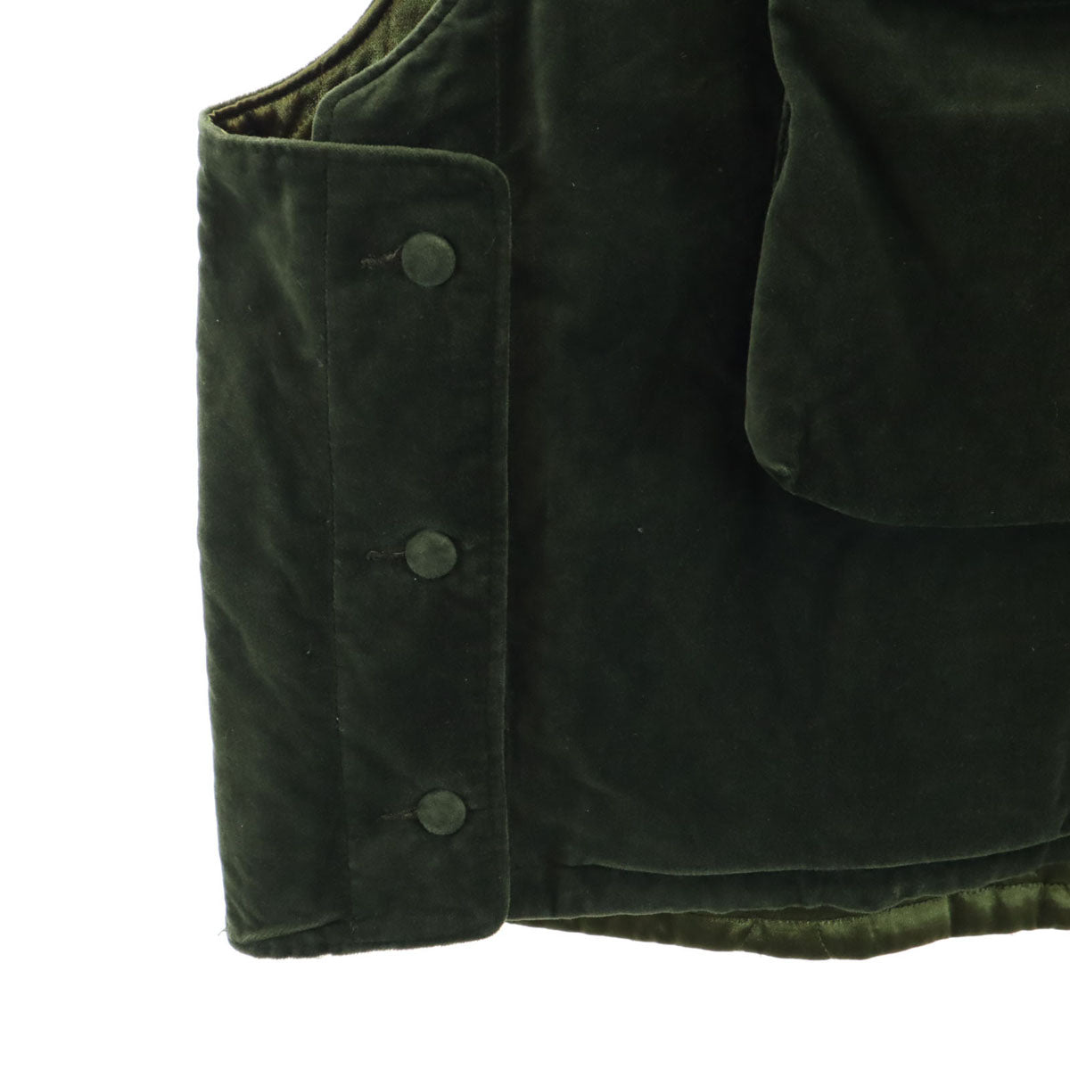 Engineered Garments エンジニアードガーメンツ USA製 ベロア カバー ベスト S カーキ 中綿 ネペンテス メンズ