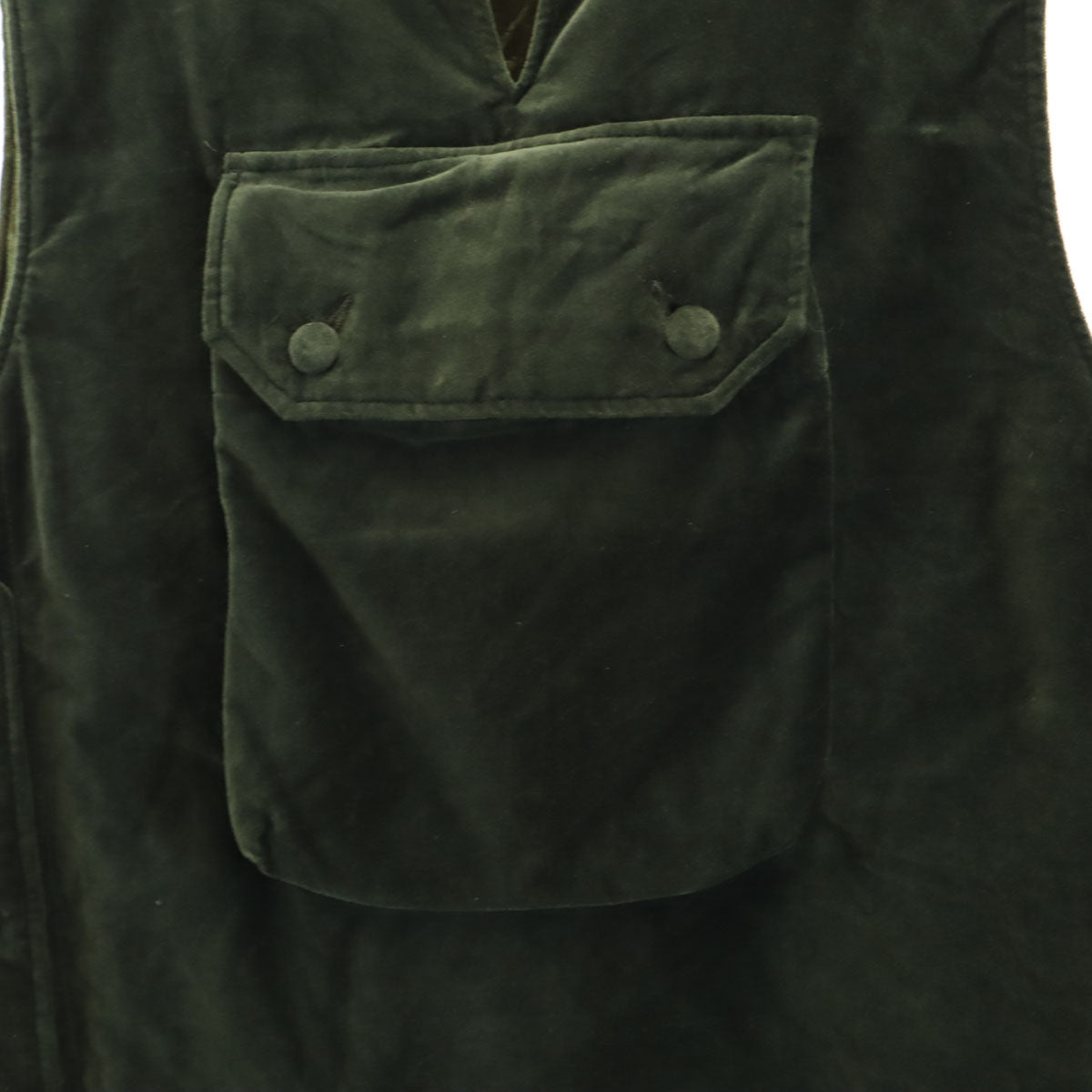 Engineered Garments エンジニアードガーメンツ USA製 ベロア カバー ベスト S カーキ 中綿 ネペンテス メンズ