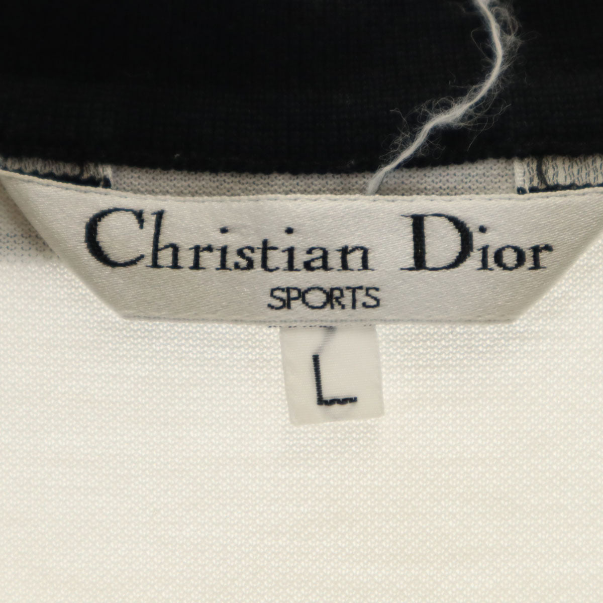 Christian Dior SPORTS クリスチャンディオールスポーツ 90s オールド 半袖 ポロシャツ L 白 鹿の子地 レディース
