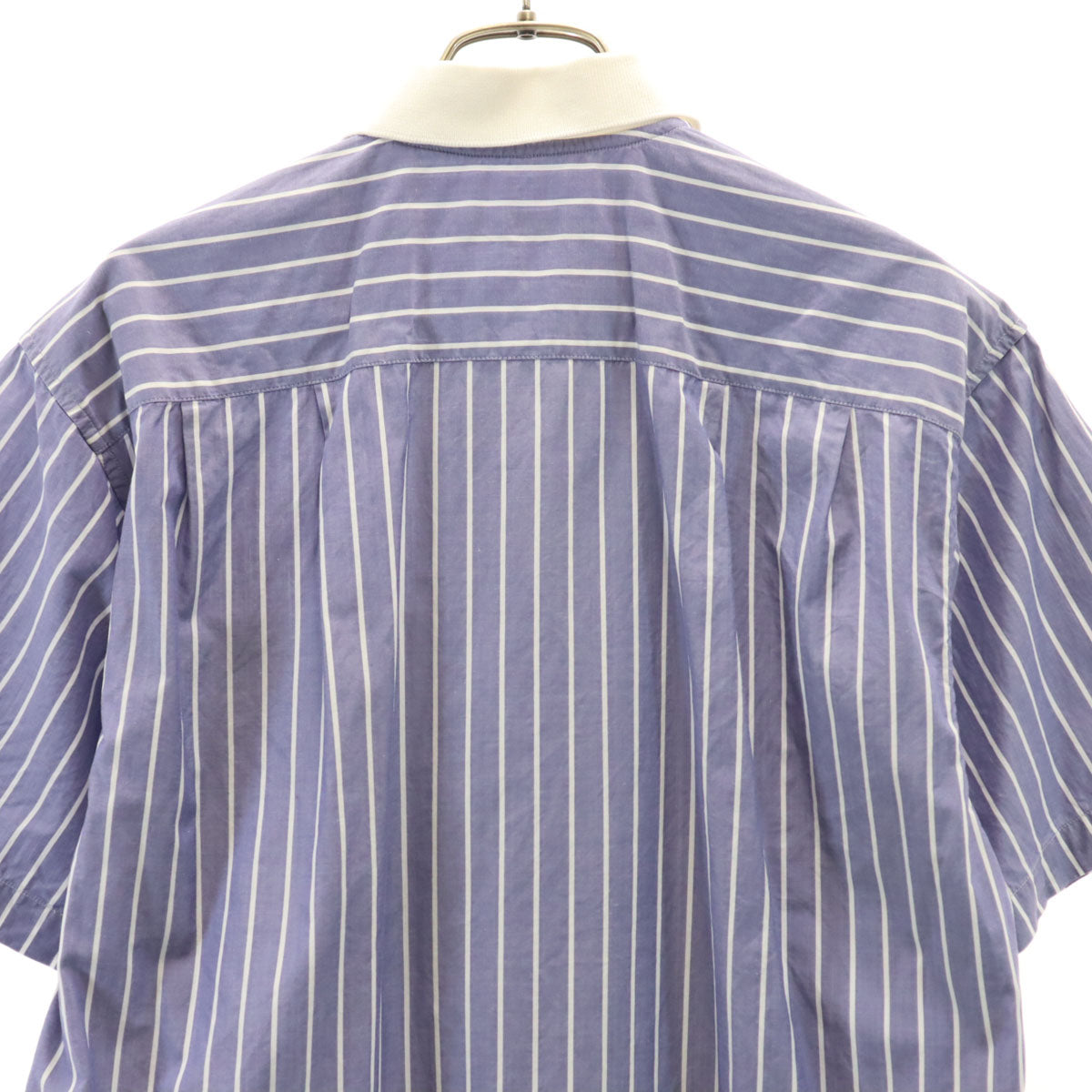 Christian Dior クリスチャンディオール 90s オールド ストライプ柄 半袖 シャツ M ネイビー系 メンズ