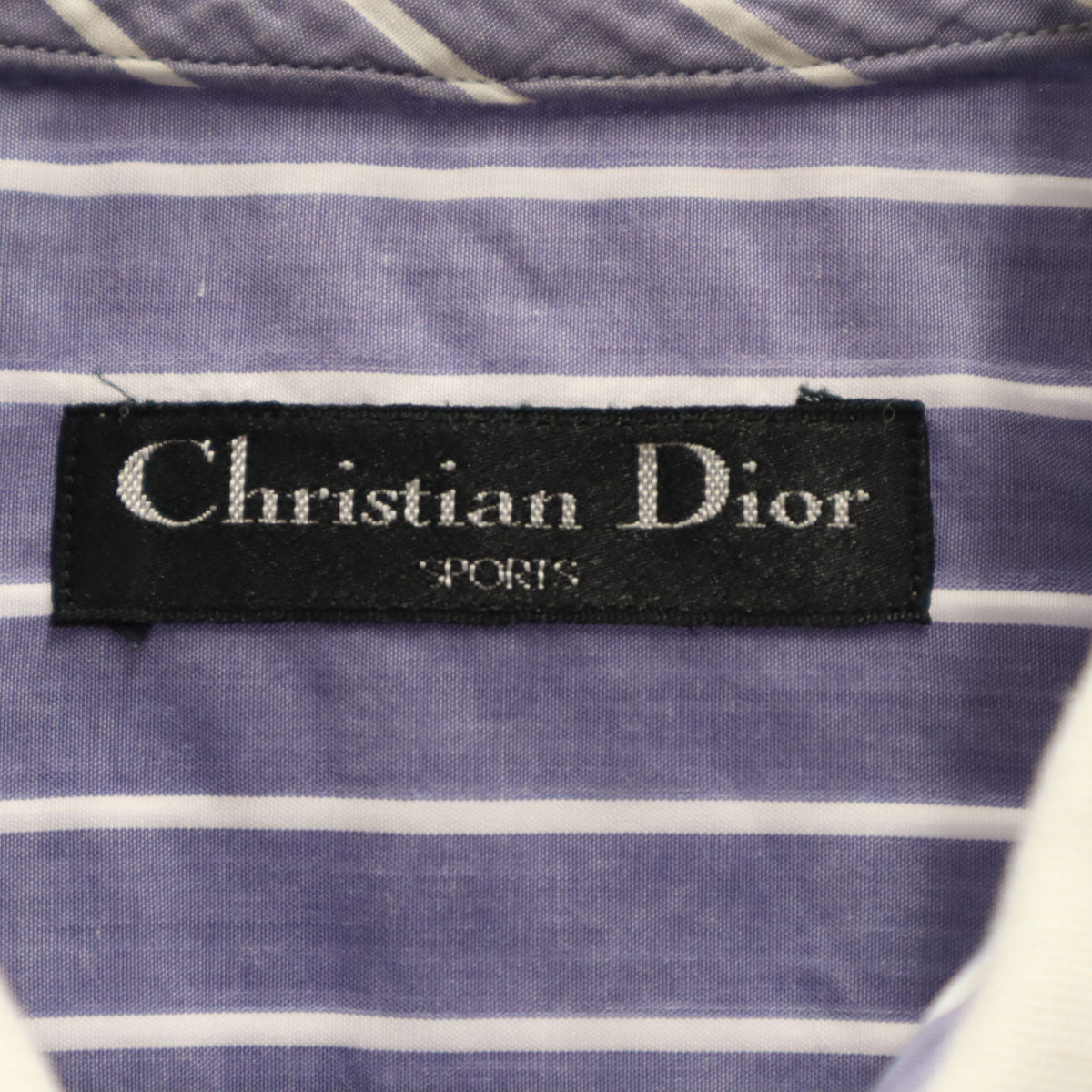 Christian Dior クリスチャンディオール 90s オールド ストライプ柄 半袖 シャツ M ネイビー系 メンズ
