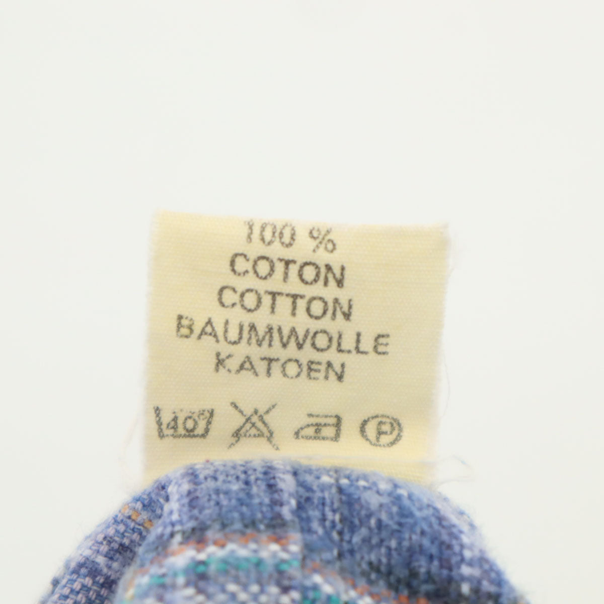 EURO WORK ユーロワーク 50s フランス製 グランパ マチ付き チェック柄 長袖 ハーフボタン グランパ シャツ 45 ブルー系 プルオーバー メンズ