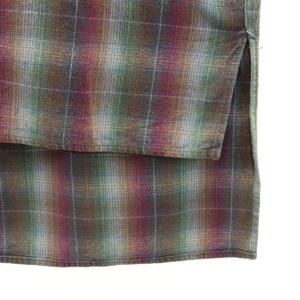 DOLMEN 60s 70s グランパ チェック柄 長袖 ハーフボタン グランパ シャツ プルオーバー メンズ