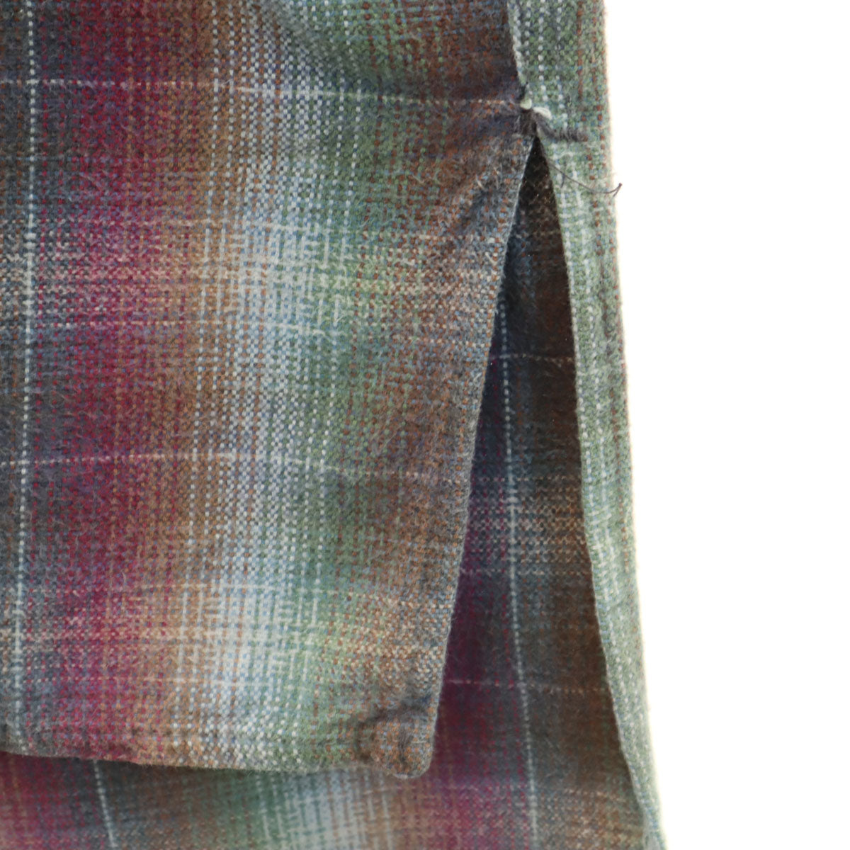 DOLMEN 60s 70s グランパ チェック柄 長袖 ハーフボタン グランパ シャツ プルオーバー メンズ