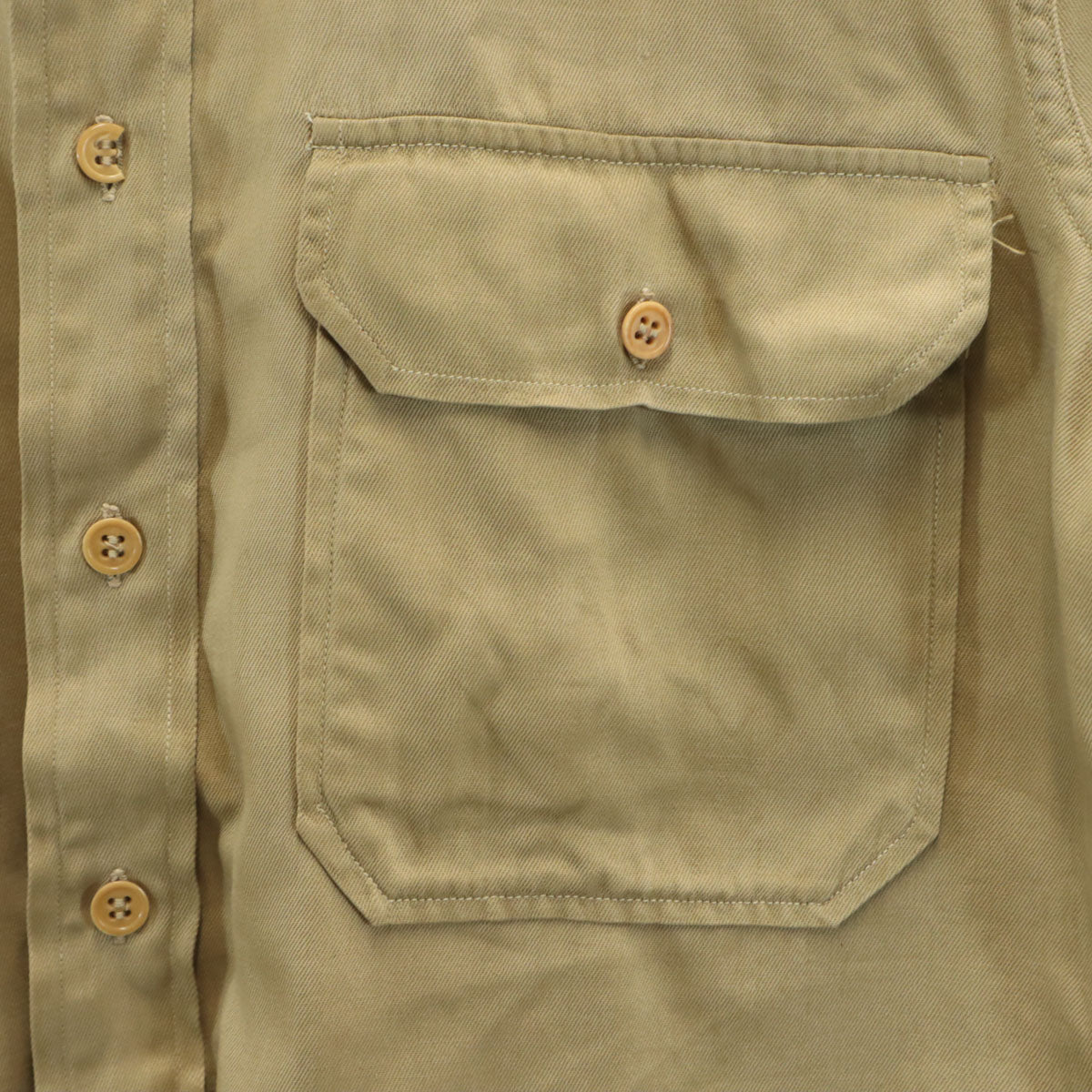 US ARMY アメリカ軍 40s WW2 ヴィンテージ 長袖 陸軍将校 ミリタリーシャツ 15-33 カーキ メンズ