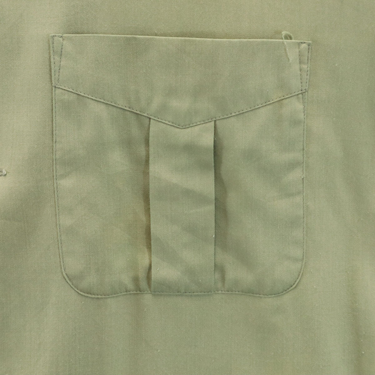 ARROW アロー 70s ヴィンテージ 長袖 オープンカラー ミリタリーシャツ 15-151/2 カーキ メンズ