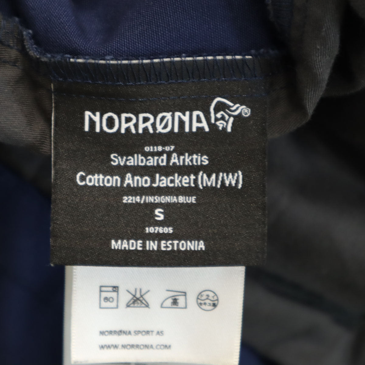 NORRONA ノローナ コットン アノ ジャケット S ネイビー アウトドア メンズ