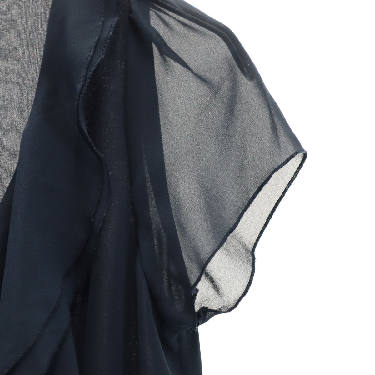 ARMANI EXCHANGE アルマーニエクスチェンジ フレンチスリーブ シアー ブラウス XS ネイビー レディース