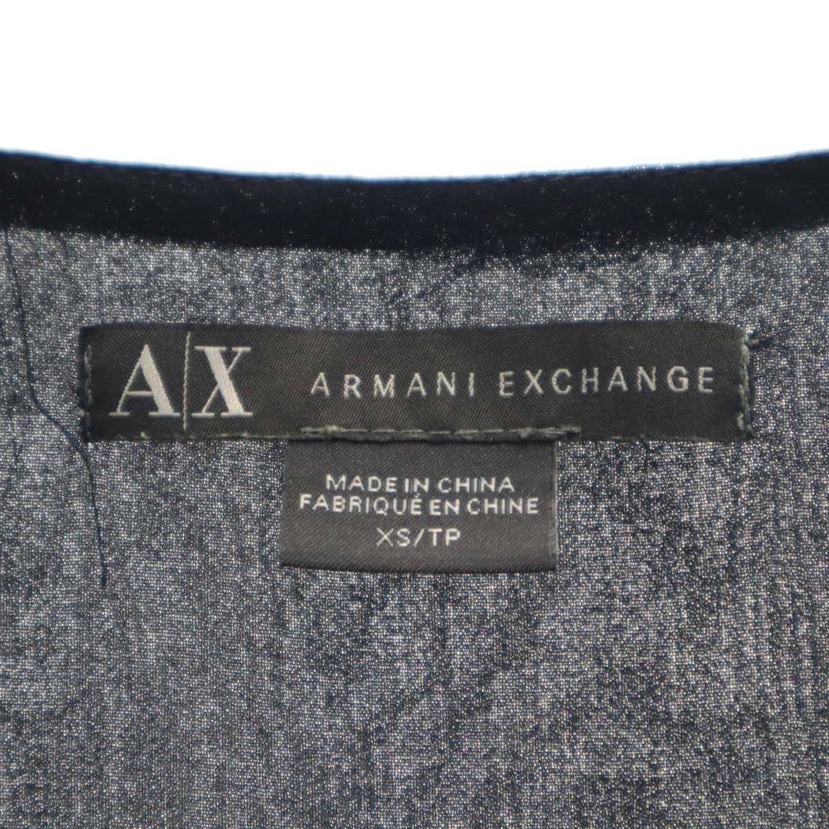 ARMANI EXCHANGE アルマーニエクスチェンジ フレンチスリーブ シアー ブラウス XS ネイビー レディース