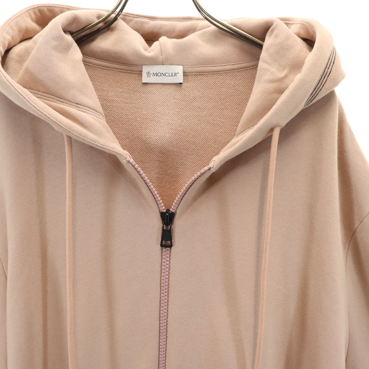 MONCLER モンクレール 20AW F20918G75510 バックロゴ 長袖 スウェット ジップパーカー XXL ピンクベージュ ビッグサイズ メンズ